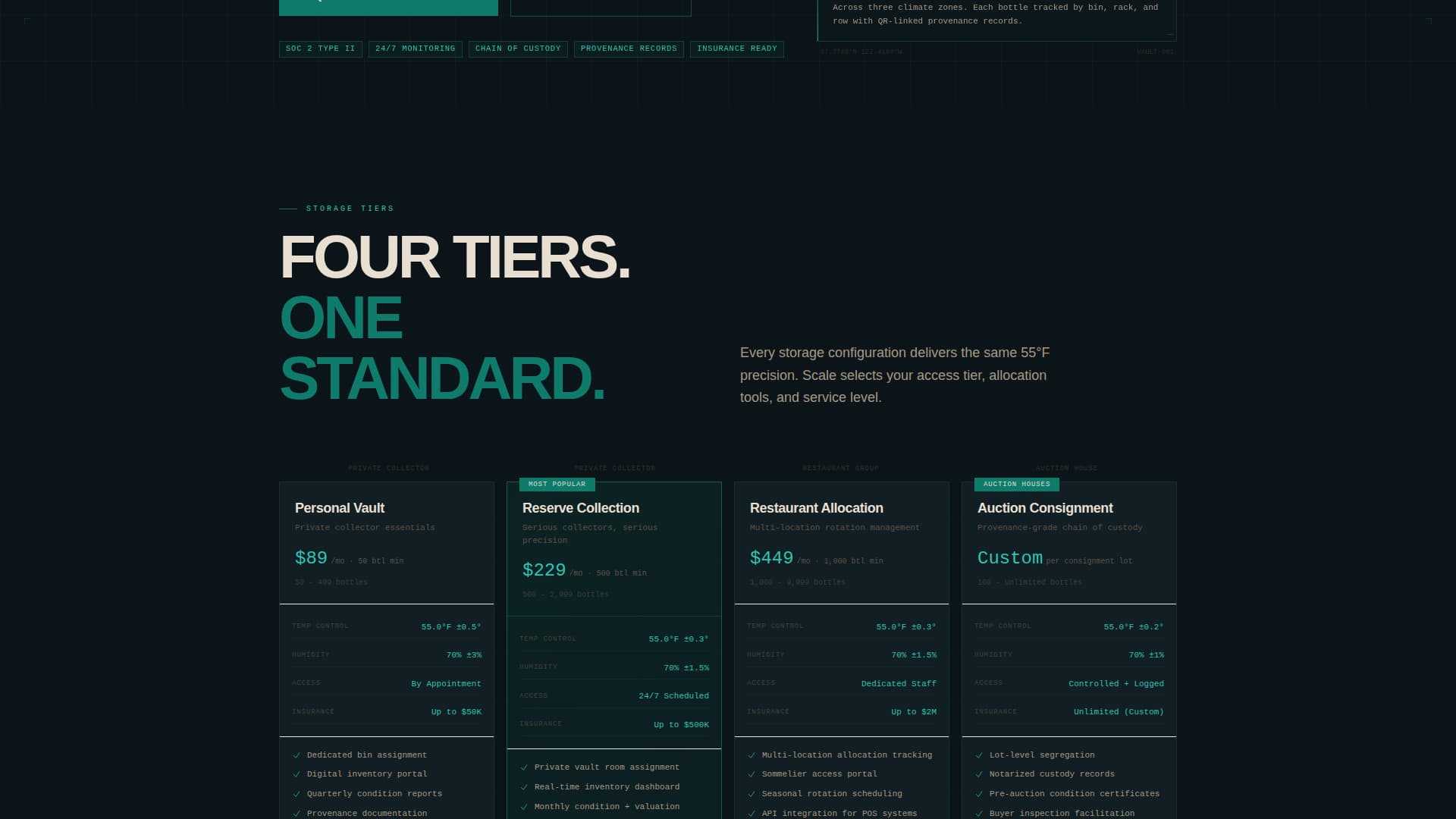 Cellar - Precision Winestorage Landing Page Template