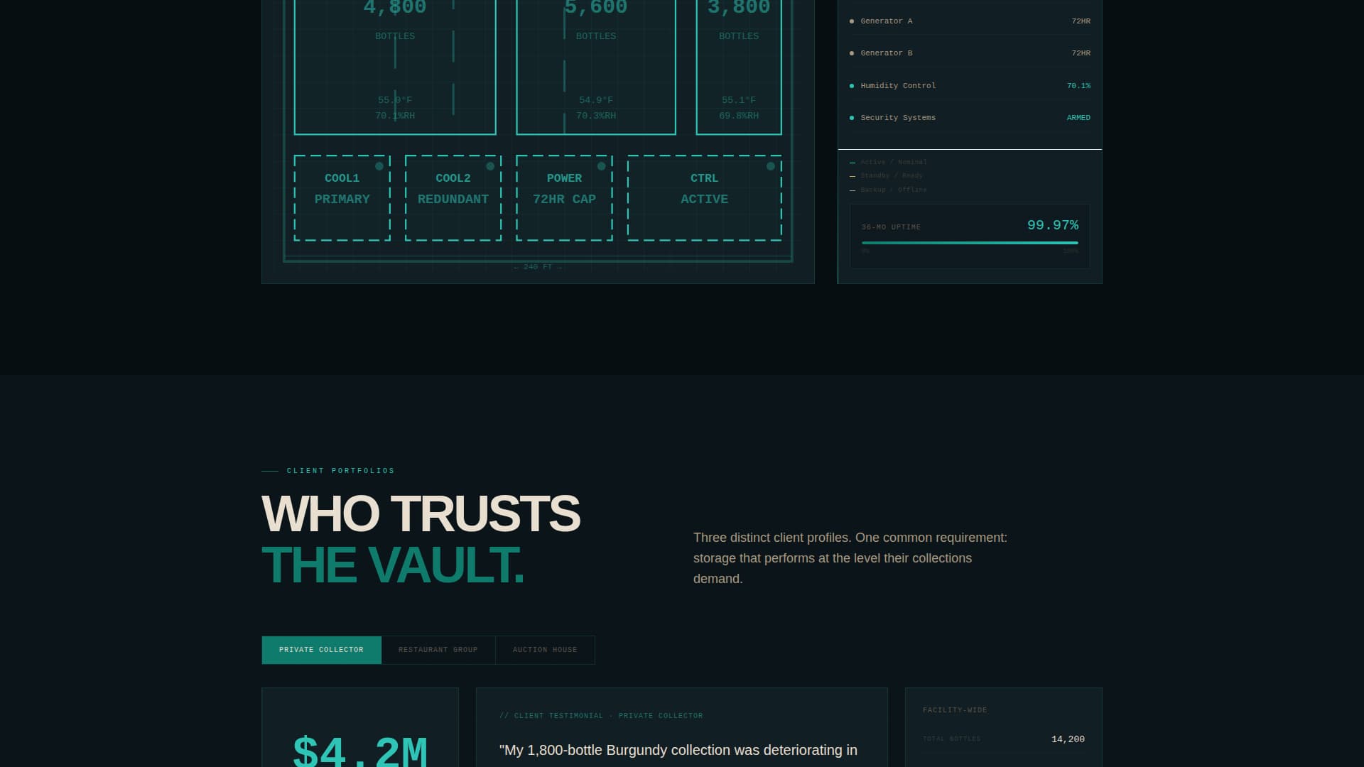 Cellar - Precision Winestorage Landing Page Template