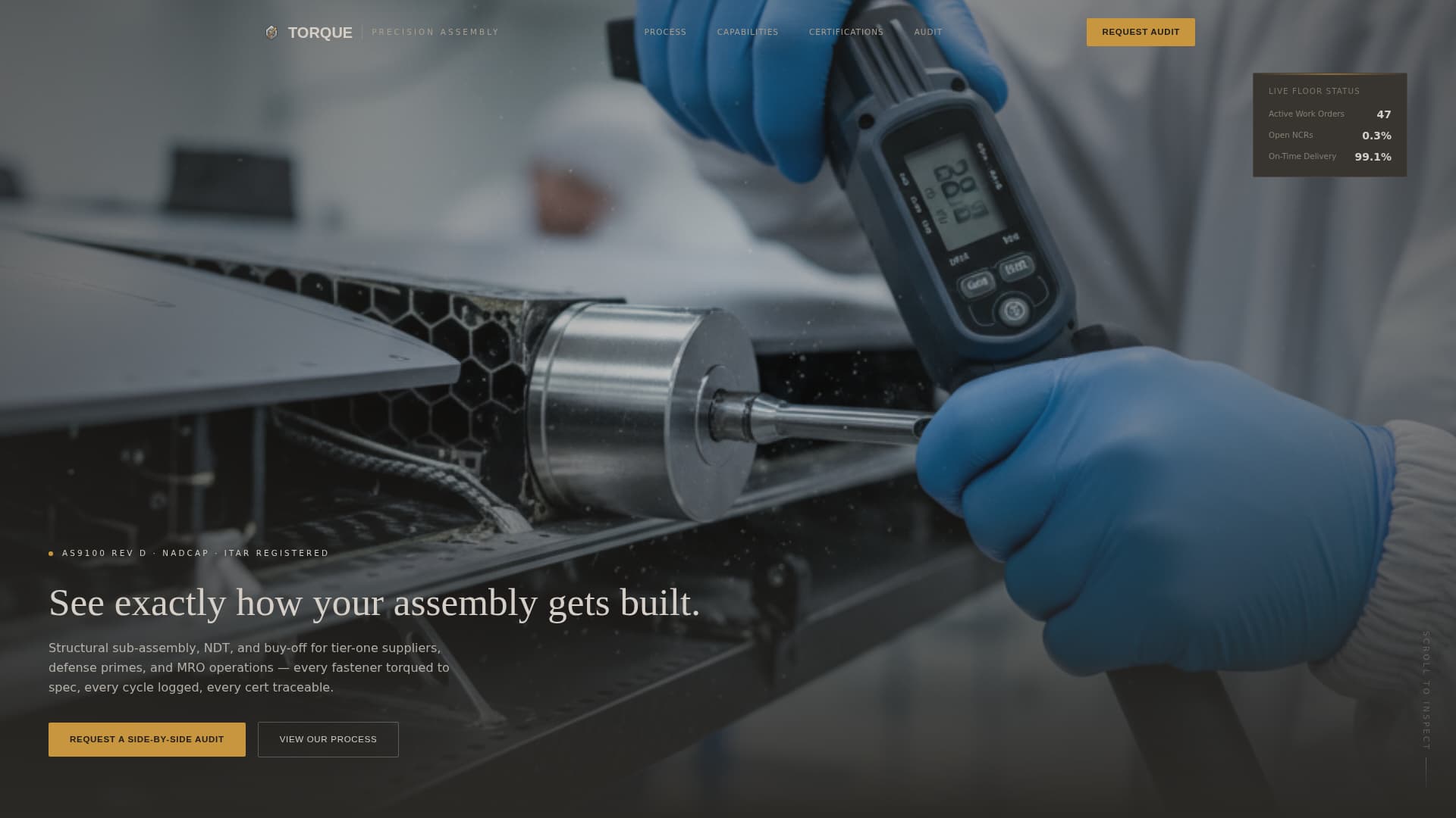 Torque - Precision Aerospace Landing Page Template