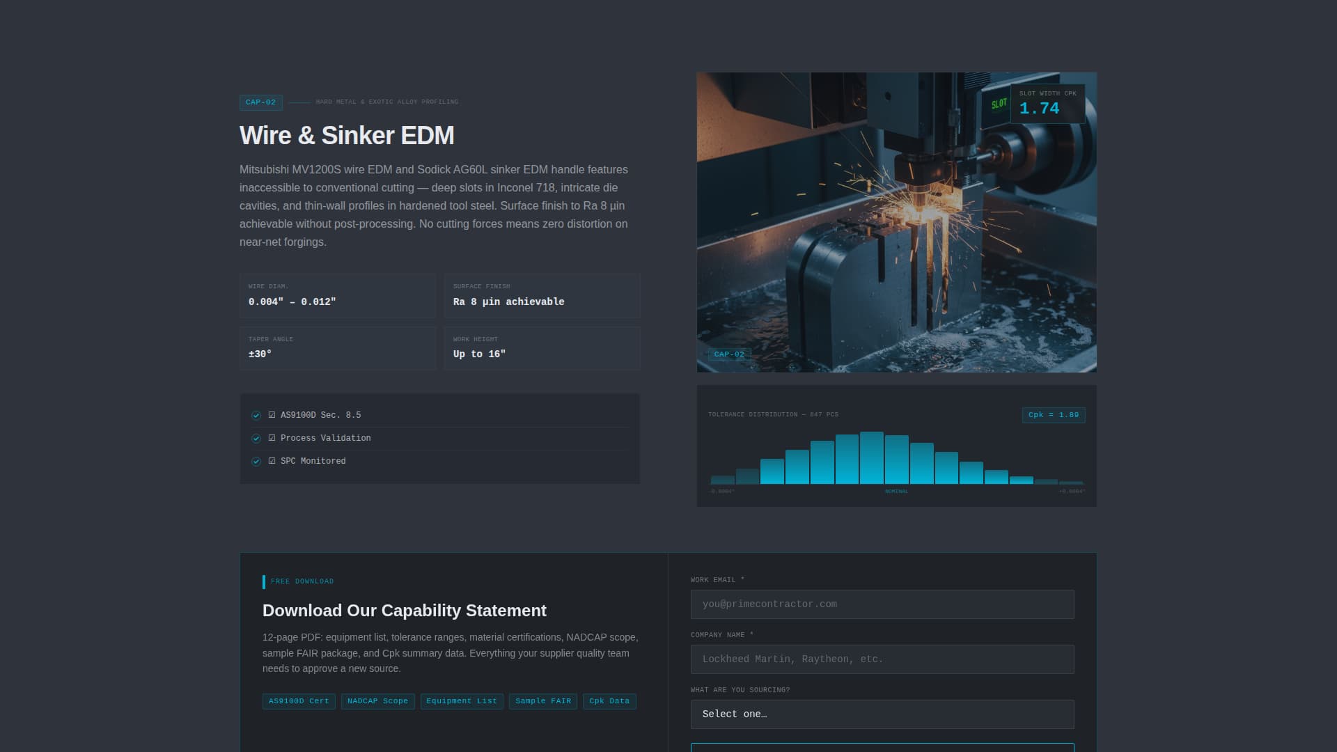 Tolerance - Precision Aerospace Landing Page Template