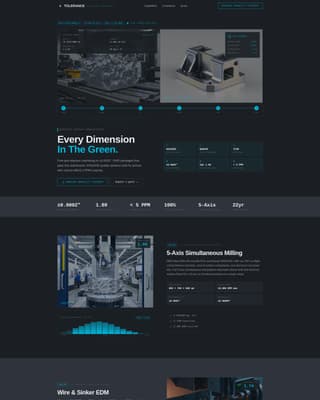 Tolerance - Precision Aerospace Landing Page Template