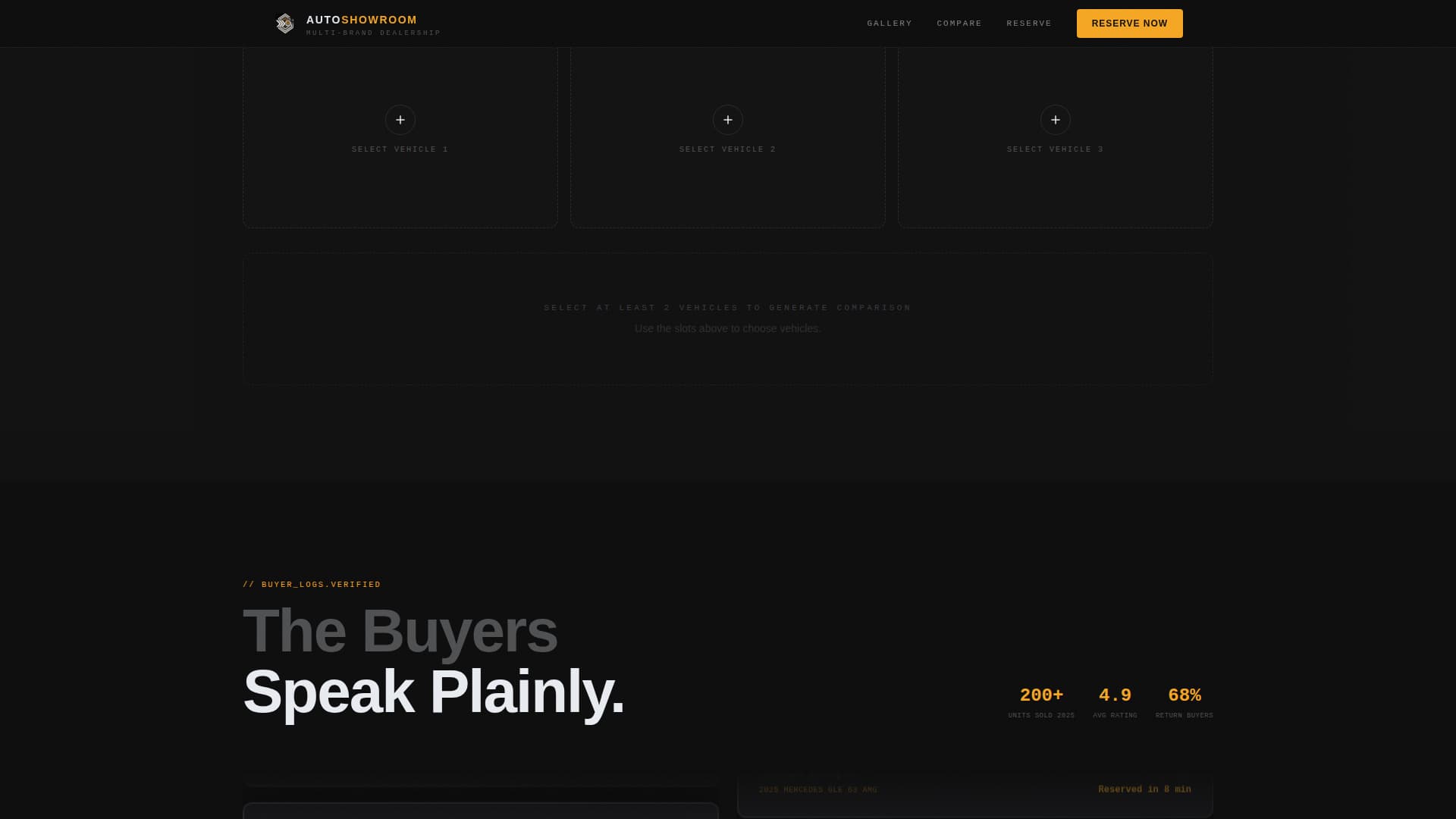 Showroom - Cinematic Multibrand Landing Page Template