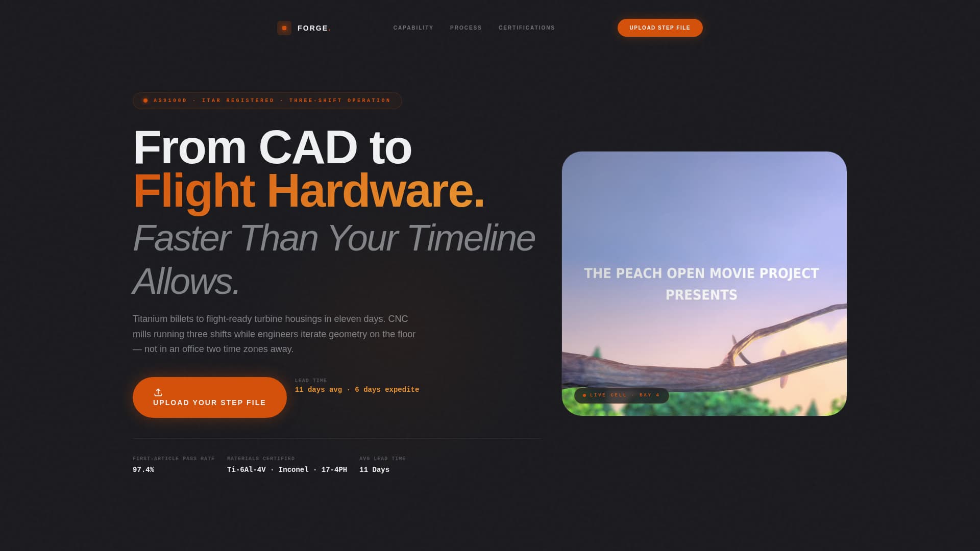Forge - Precision Aerospace Landing Page Template
