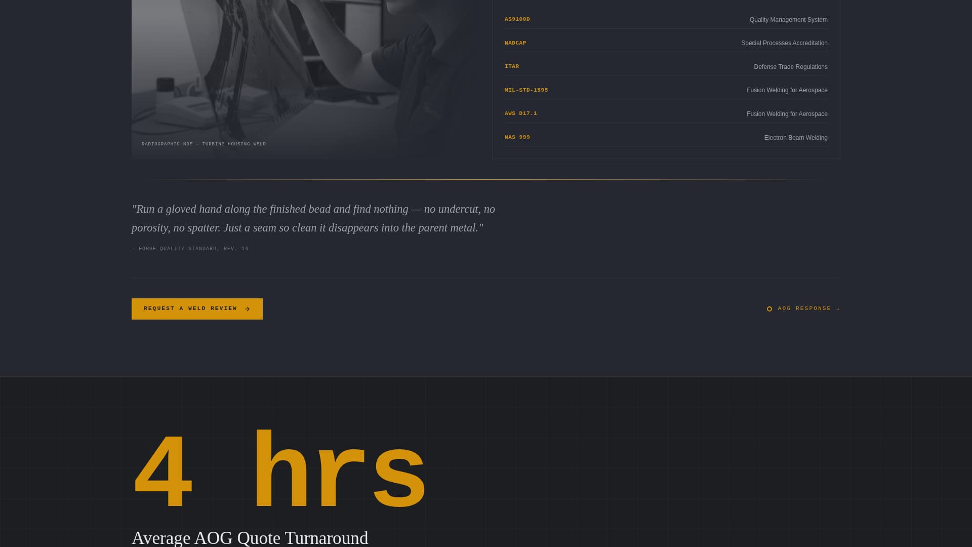 Forge — Expert Aerospace Engineering Landing Page Template