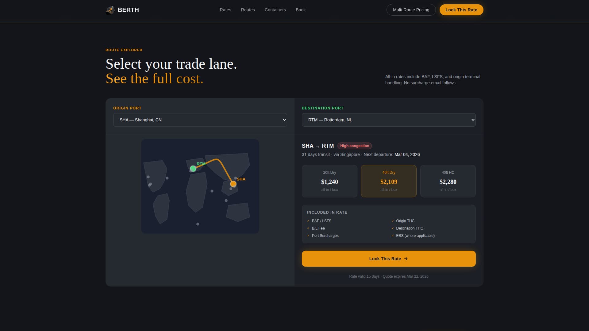 Berth - Dynamic Oceanshipping Landing Page Template