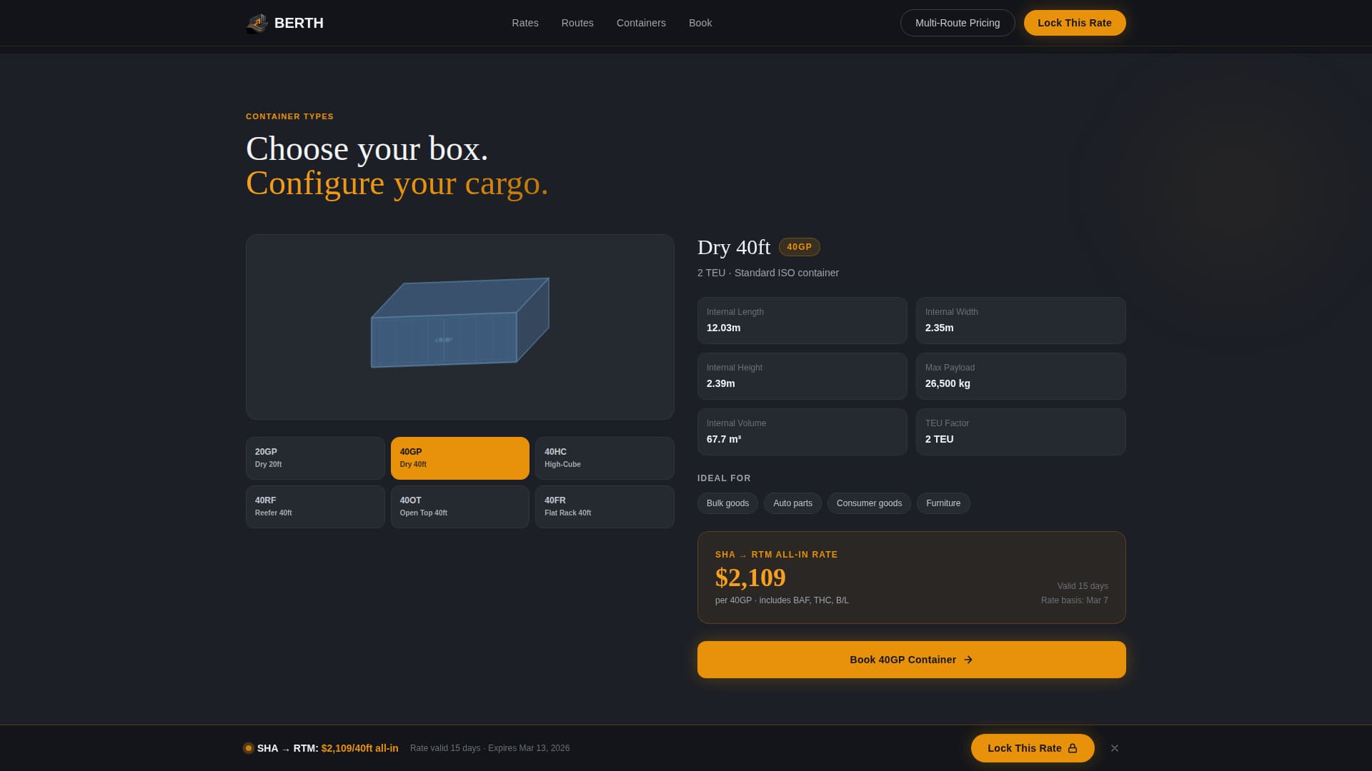 Berth - Dynamic Oceanshipping Landing Page Template