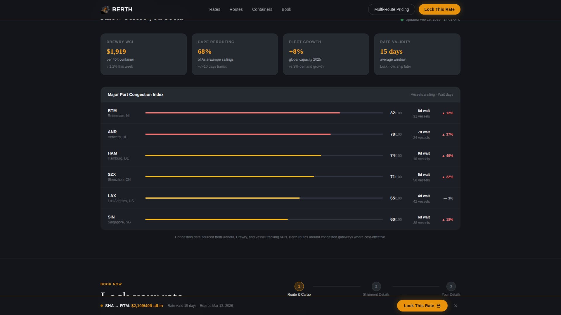 Berth - Dynamic Oceanshipping Landing Page Template