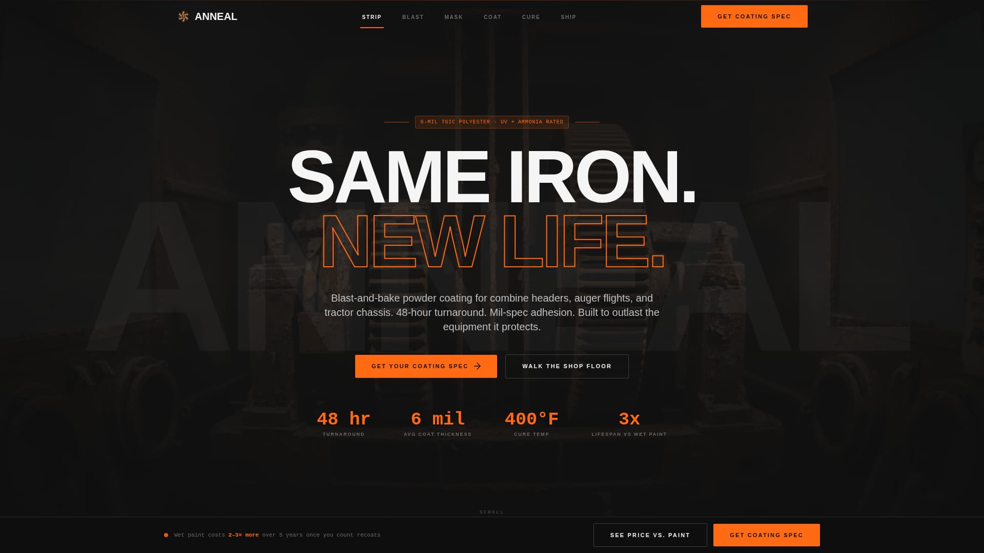 Anneal - Industrial Agricultural Landing Page Template