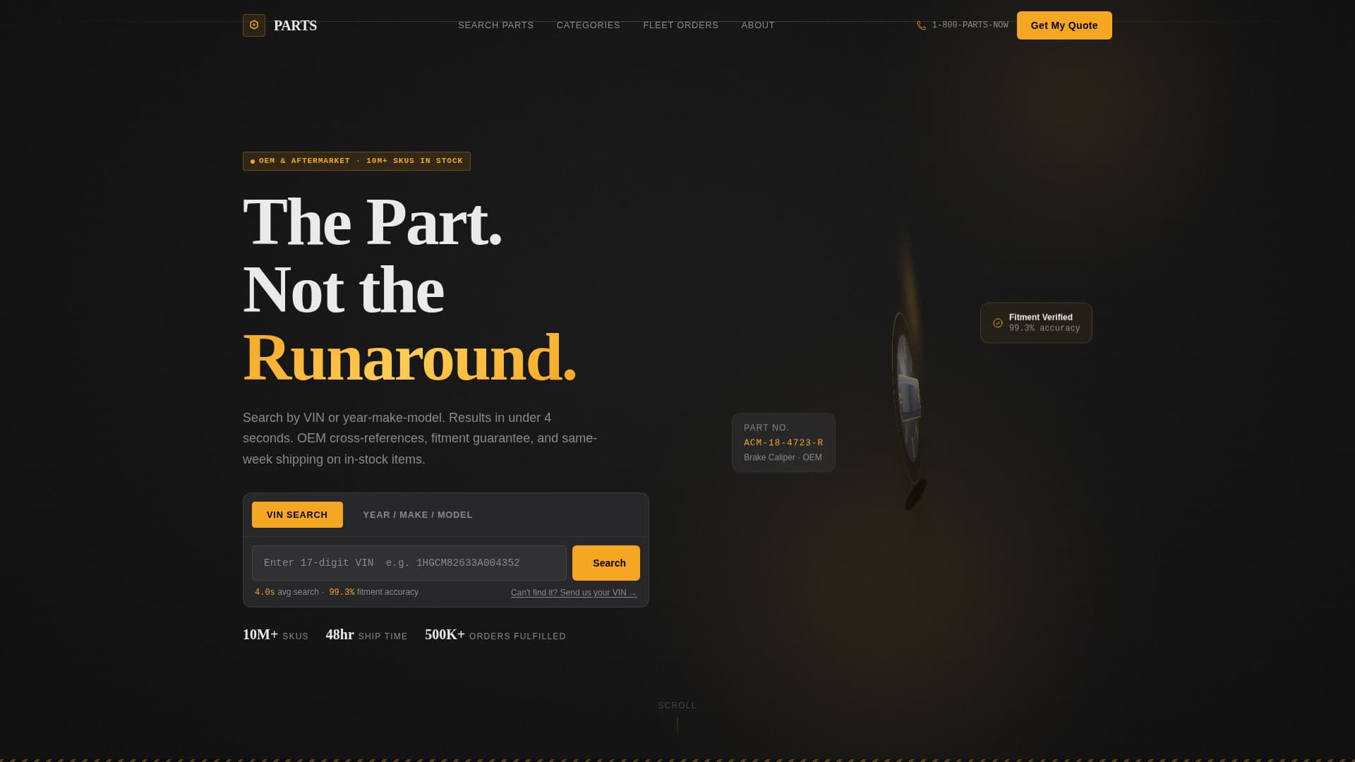 Partsource - Industrial Autoparts Landing Page Template