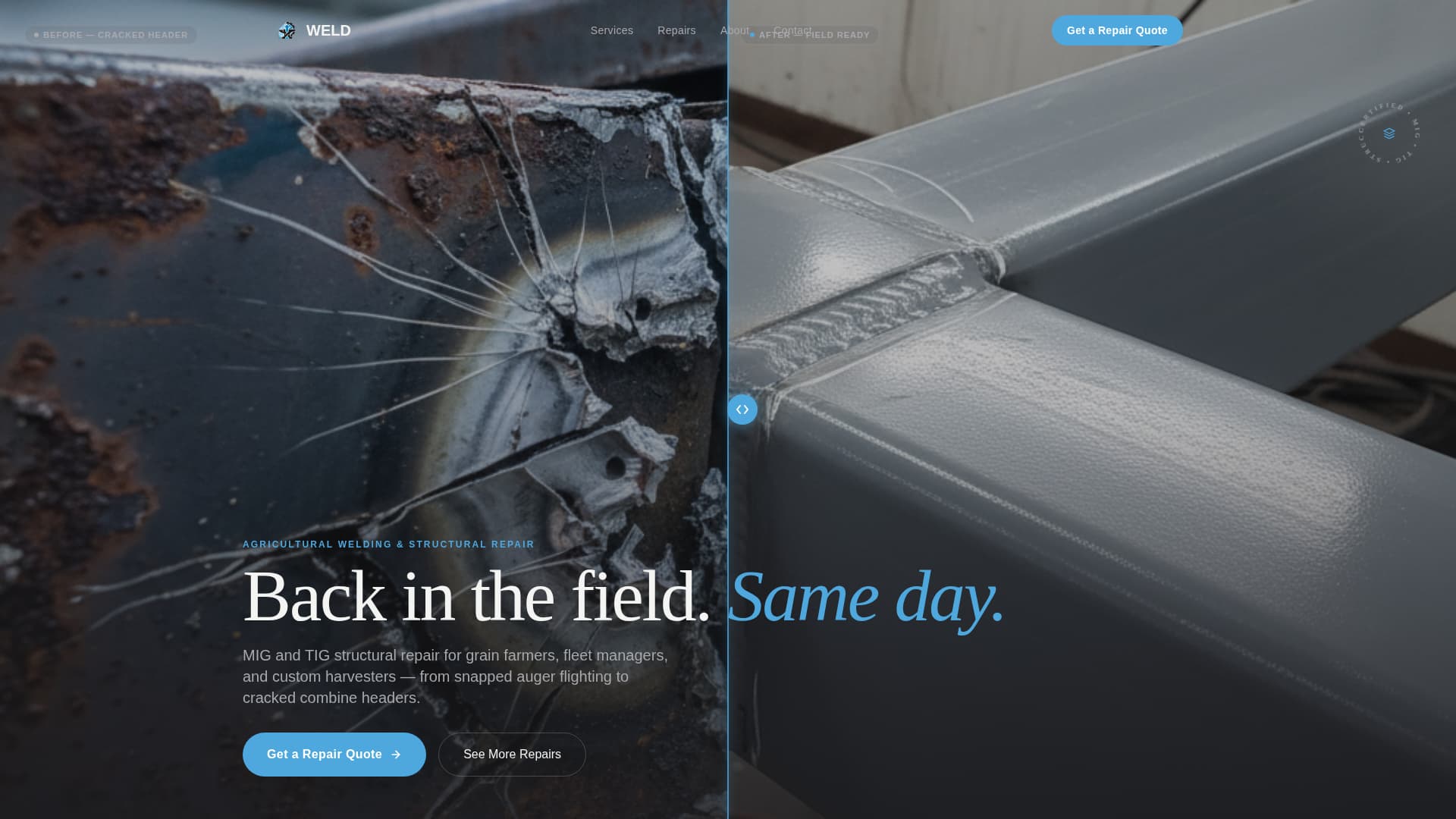 Weld - Precision Agricultural Landing Page Template