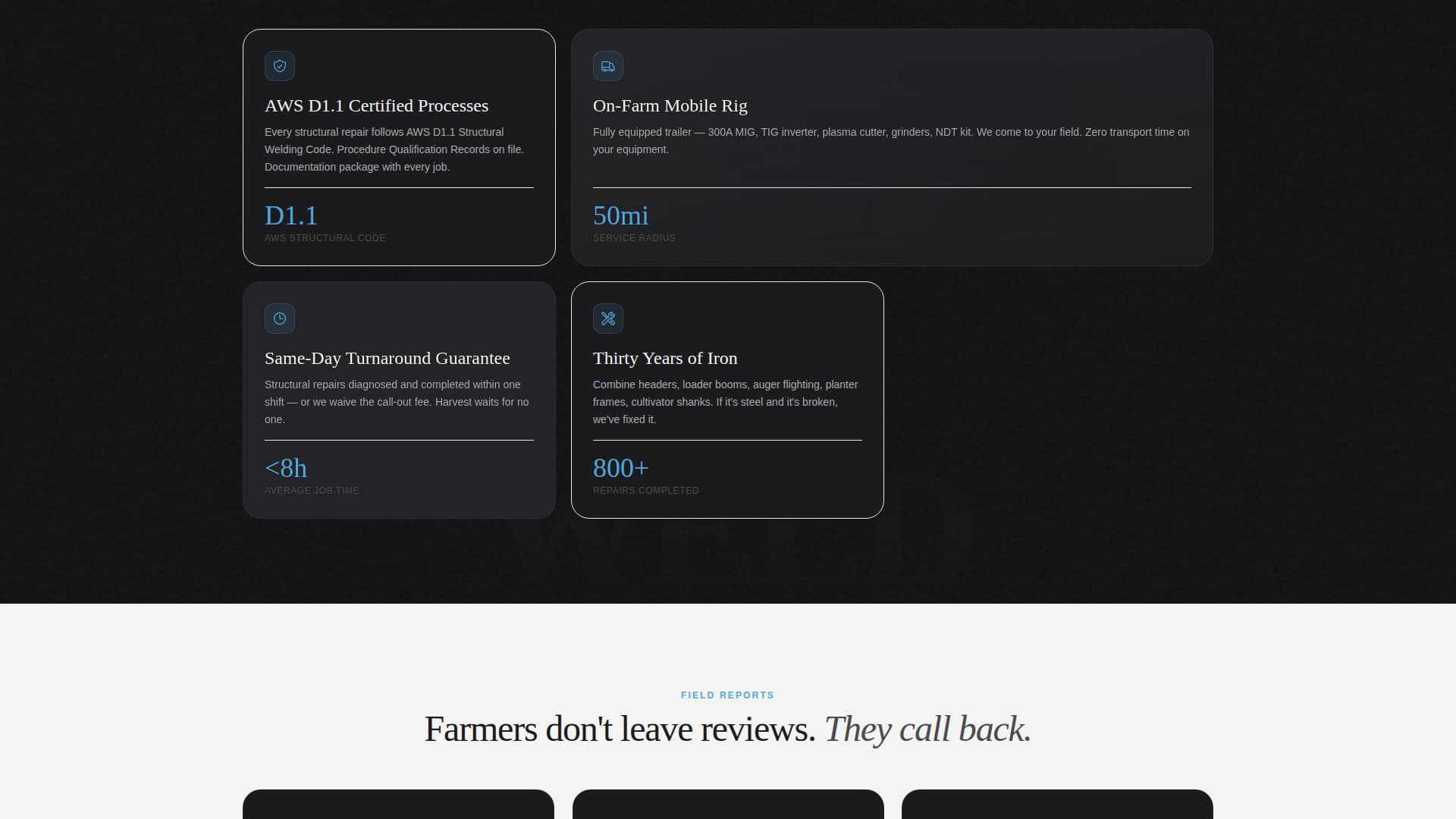 Weld - Precision Agricultural Landing Page Template