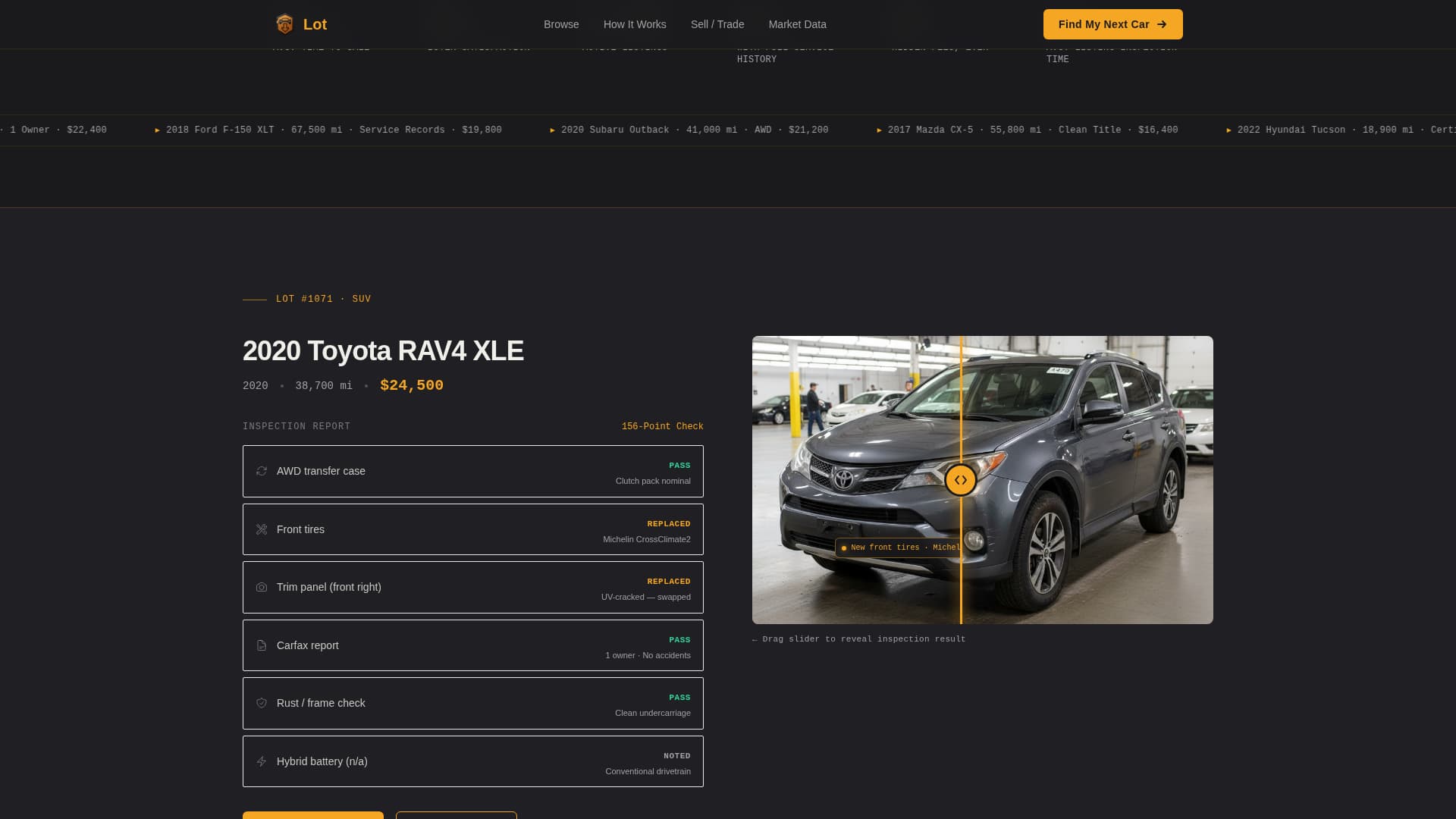 Lot - Trusted Used Car Landing Page Template