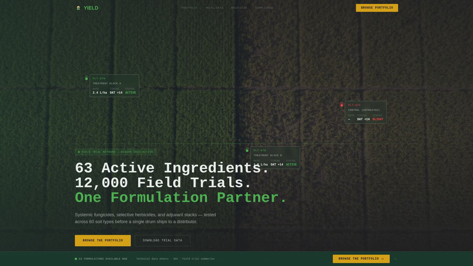 Yield - Proven Agrochemical Landing Page Template