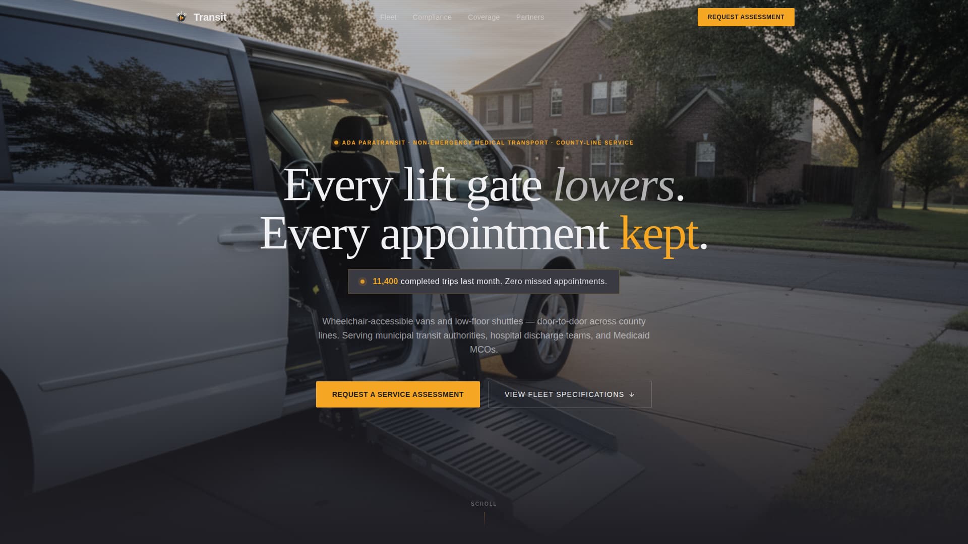 Transit - Reliable Paratransit Landing Page Template