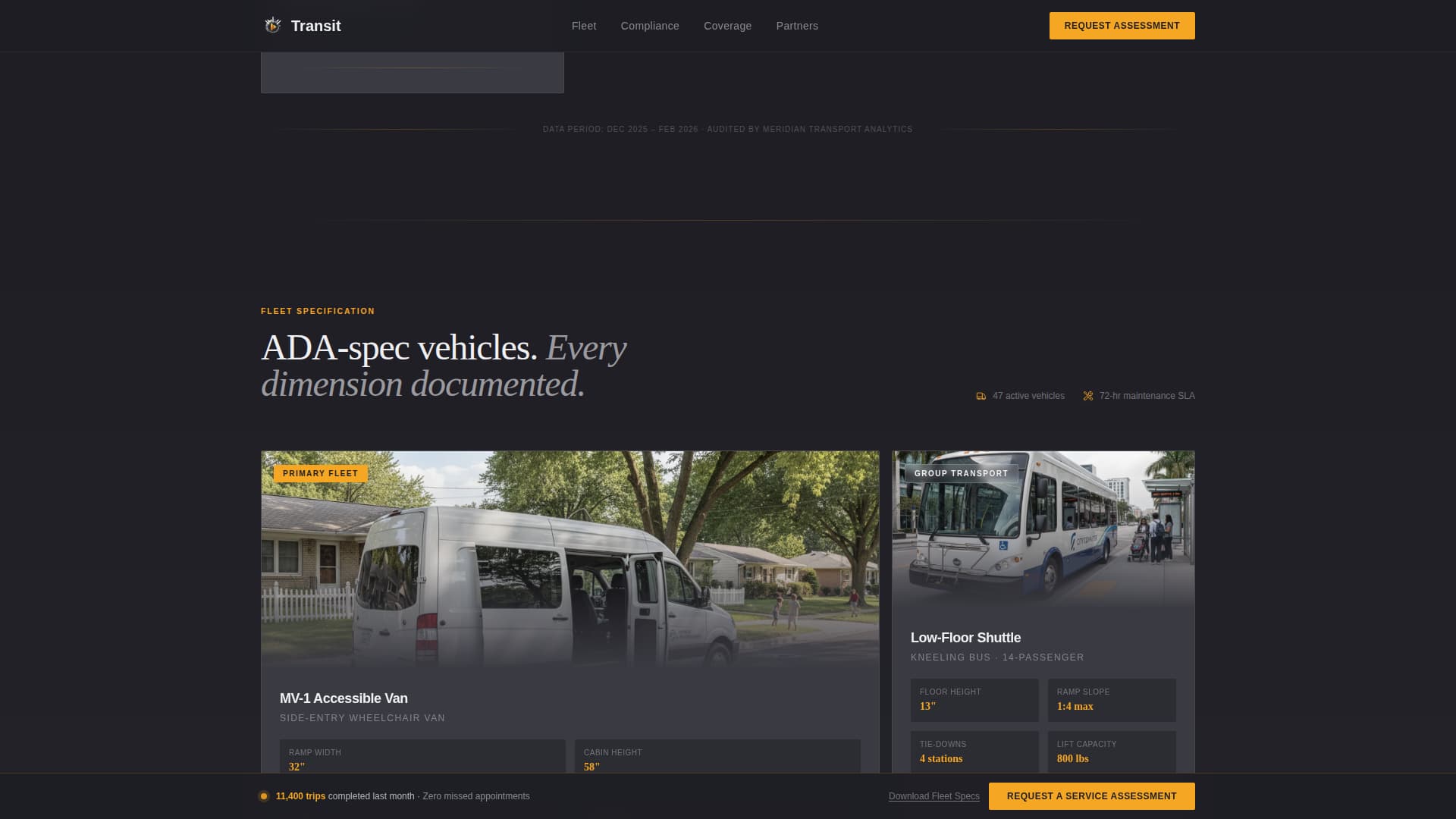 Transit - Reliable Paratransit Landing Page Template