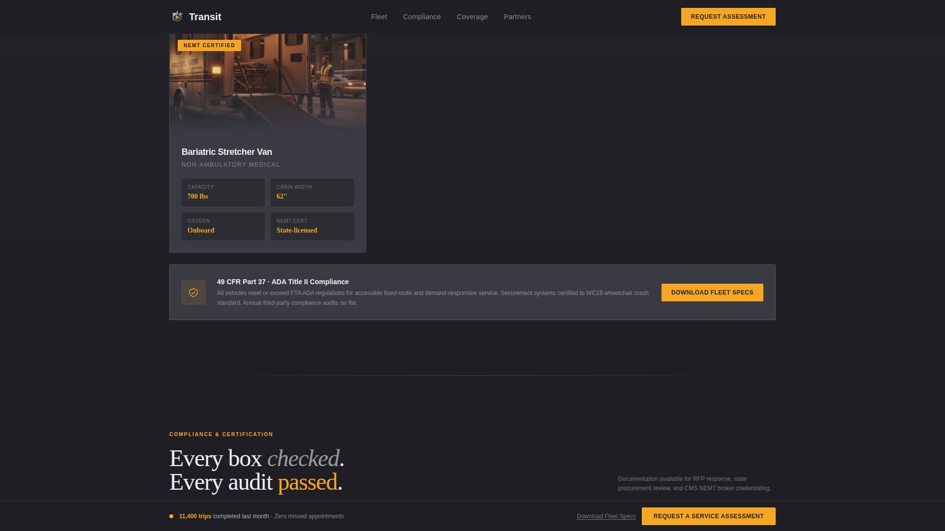 Transit - Reliable Paratransit Landing Page Template