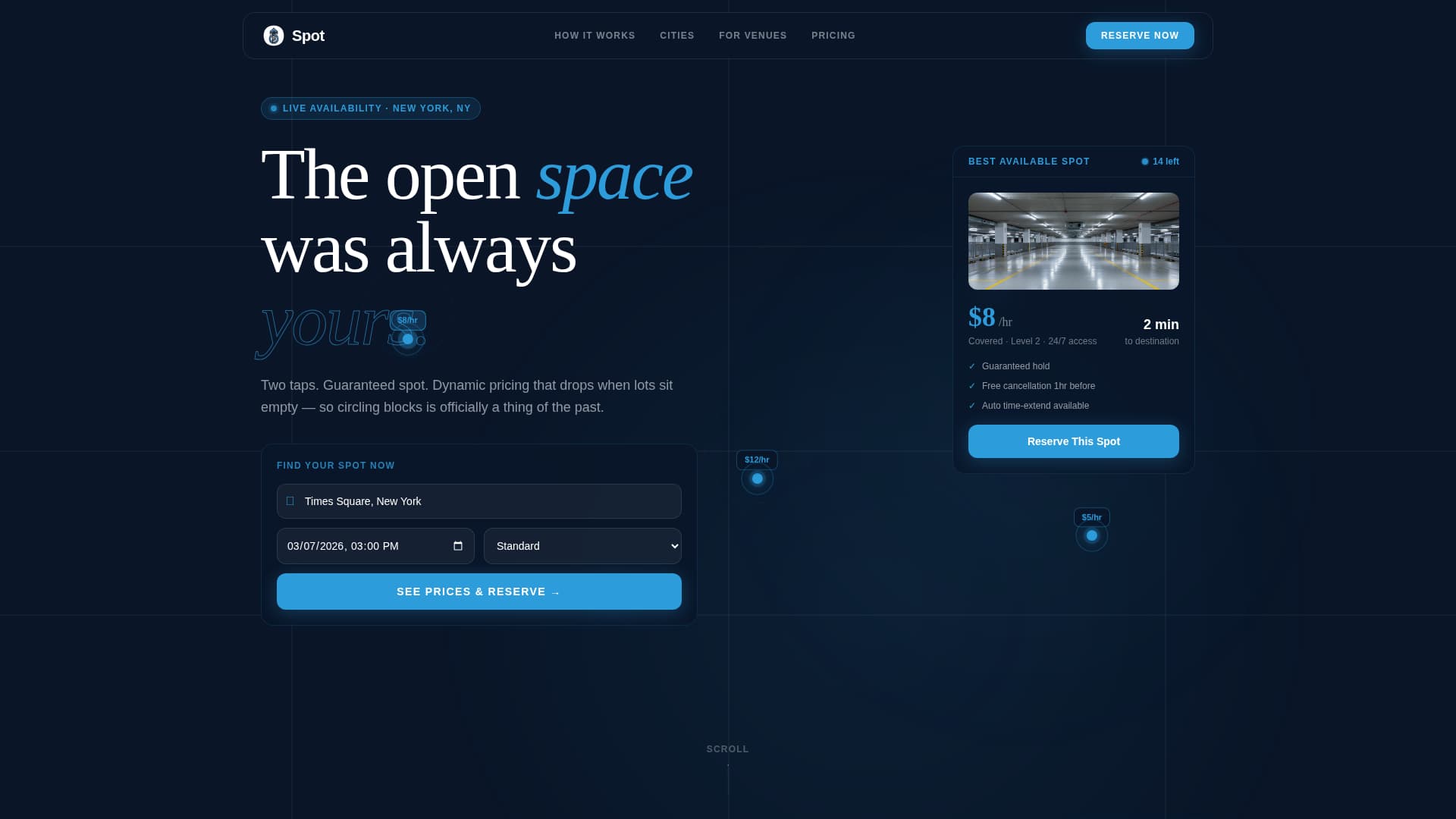 Spot - Seamless Parking Landing Page Template