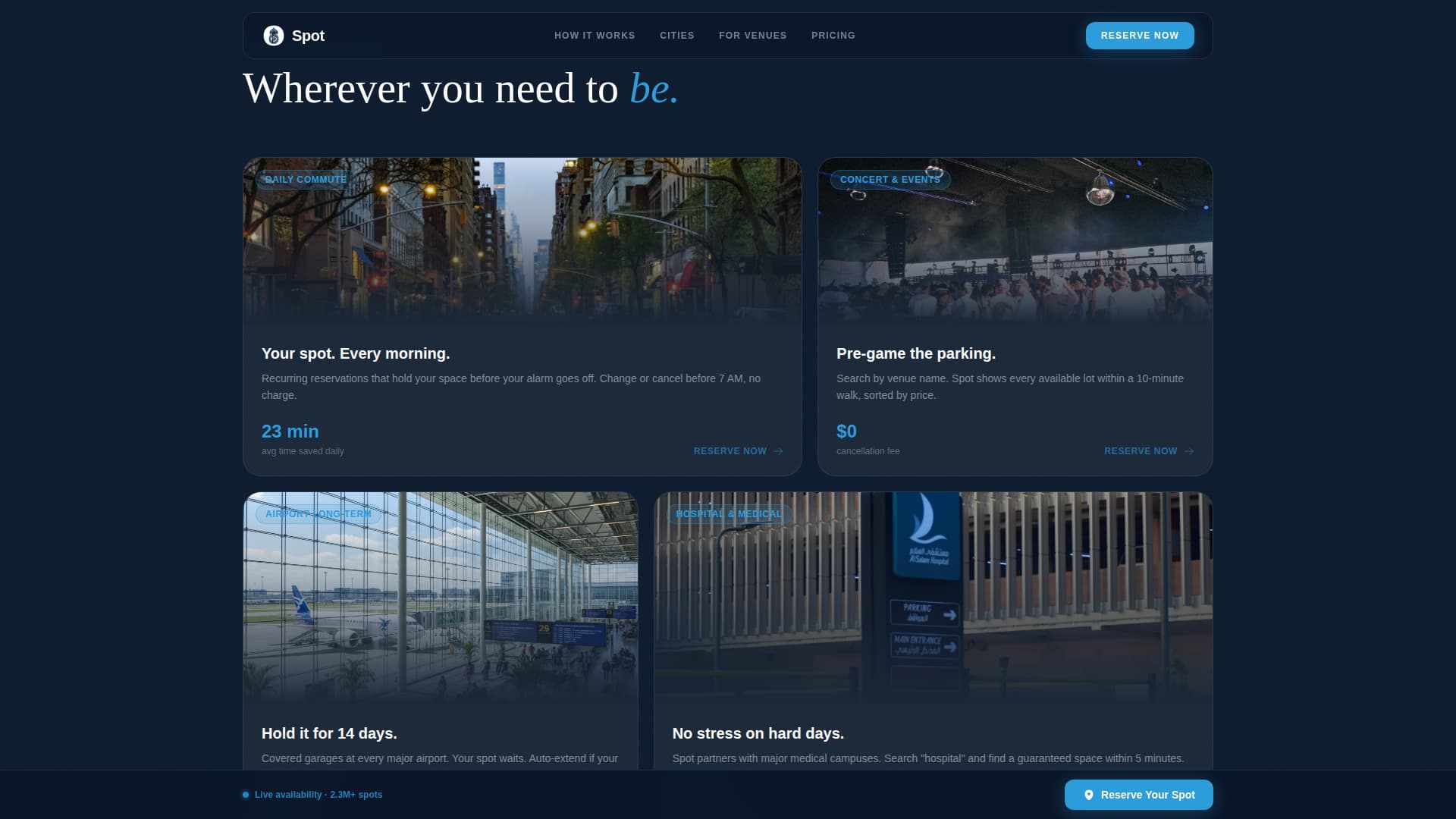 Spot - Seamless Parking Landing Page Template