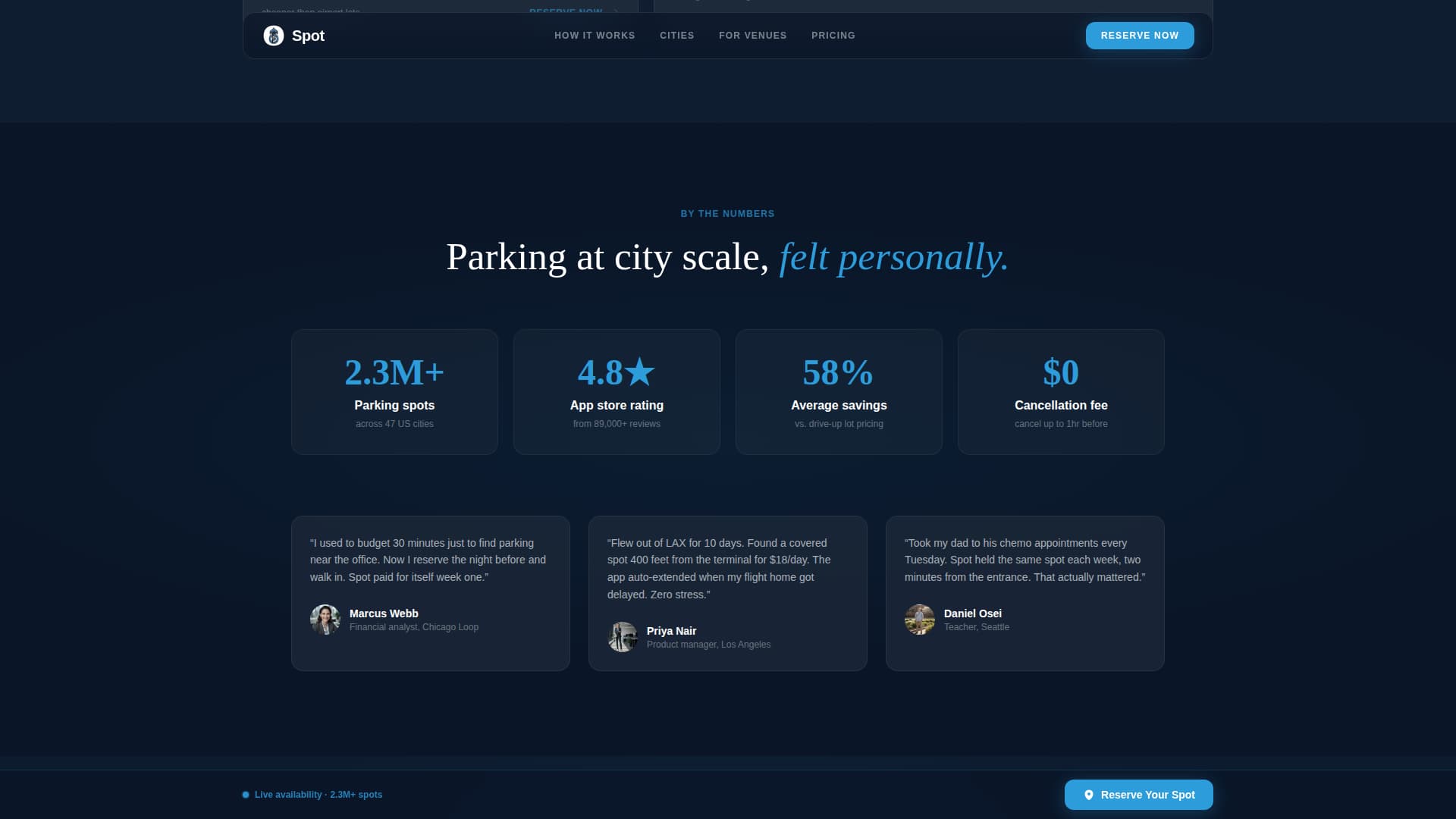 Spot - Seamless Parking Landing Page Template