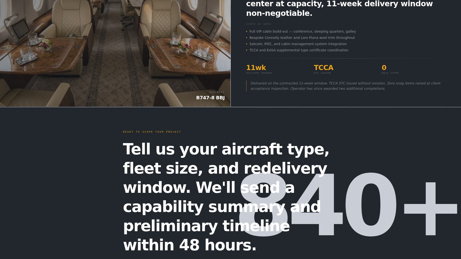 Fuselage - Precision Cabin Landing Page Template