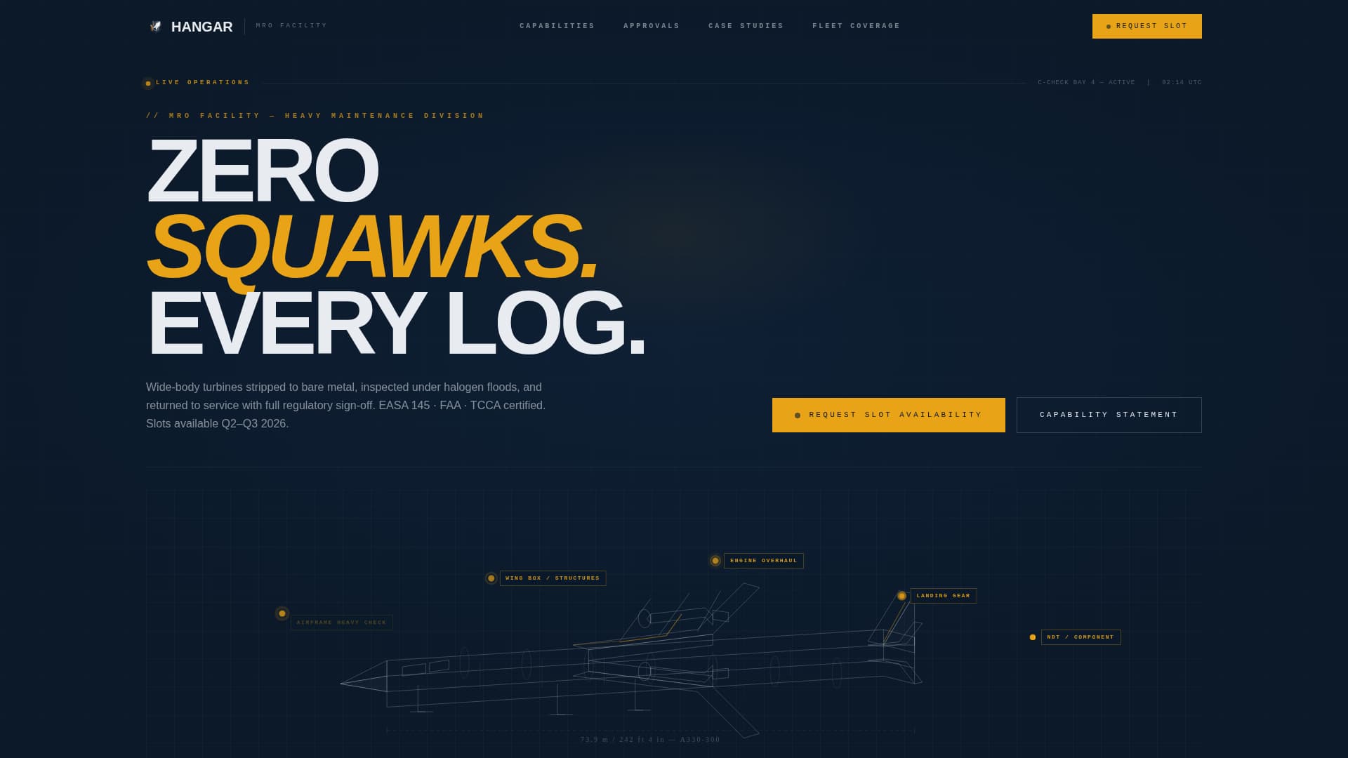 Hangar - Precision MRO Landing Page Template