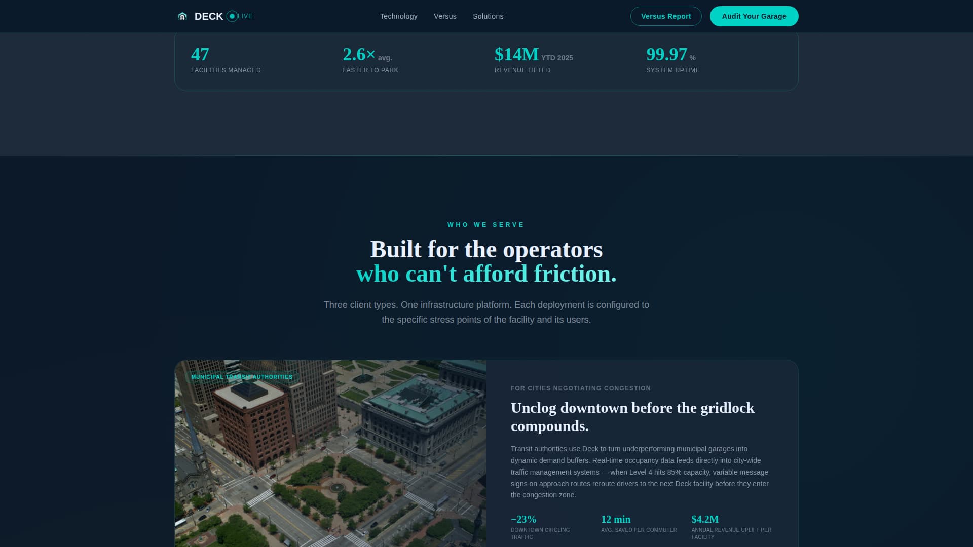 Deck - Intelligent Parking Landing Page Template