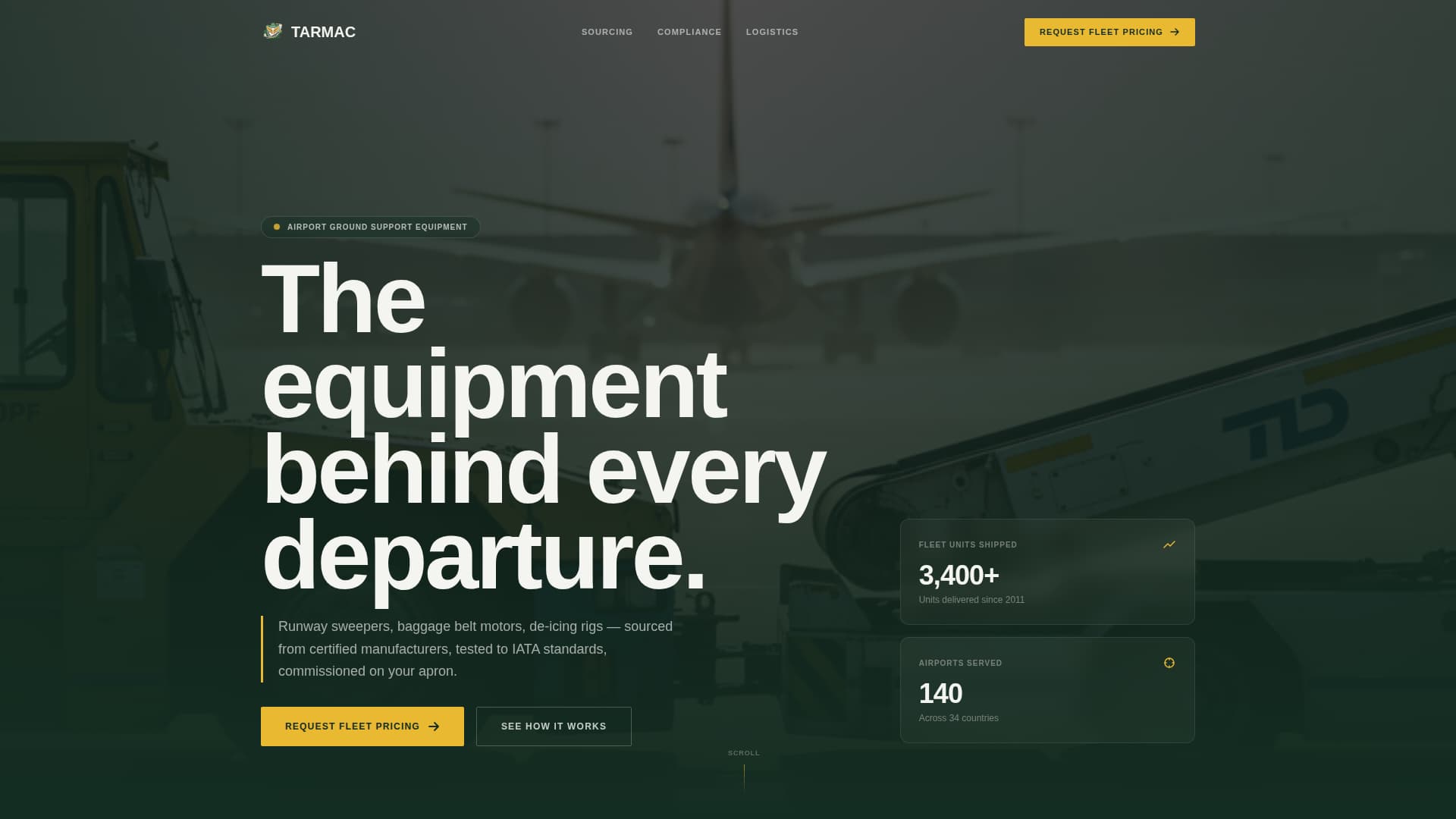 Tarmac - Industrial Airportequipment Landing Page Template