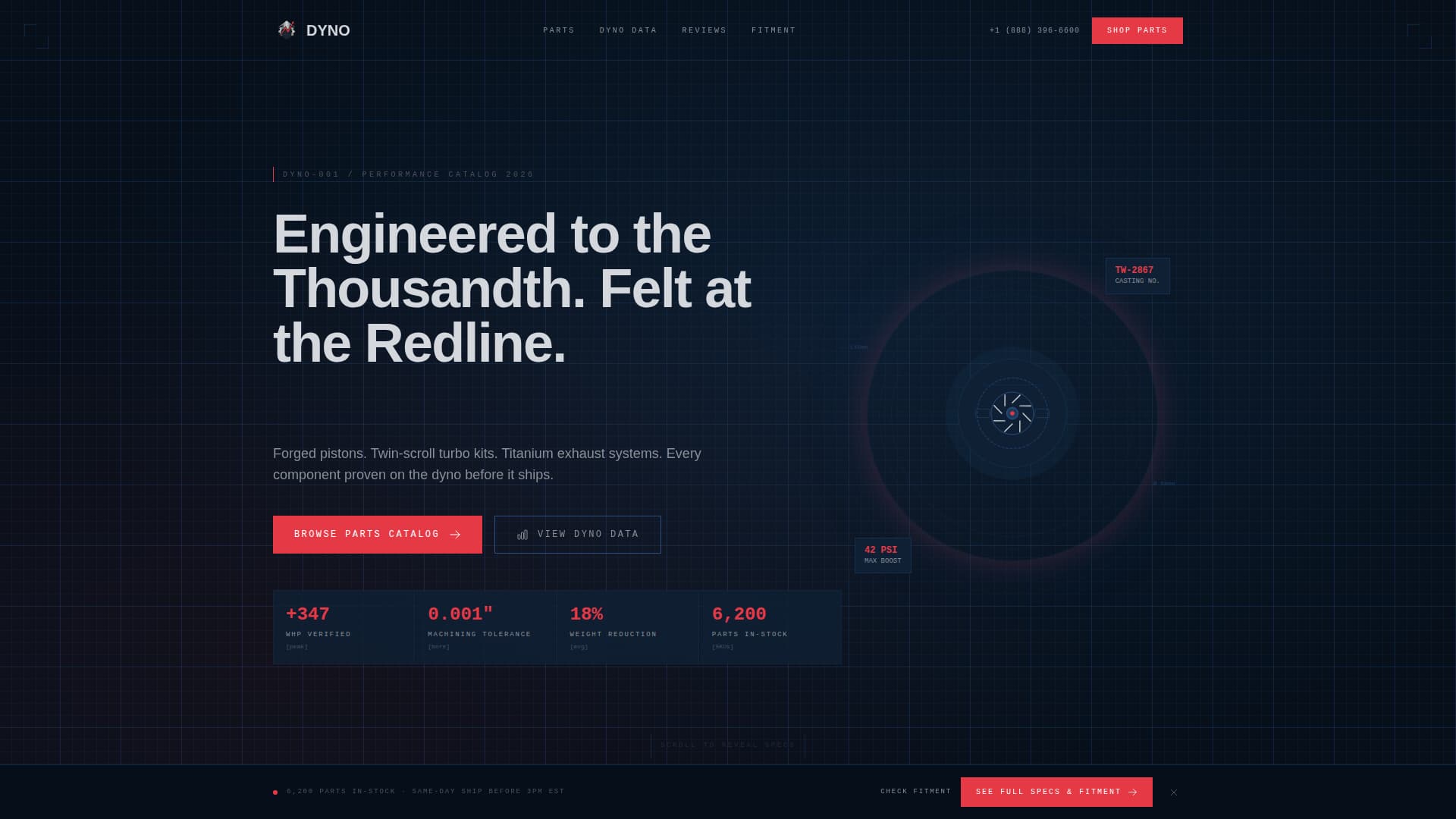 Dyno - Precision Automotive Landing Page Template