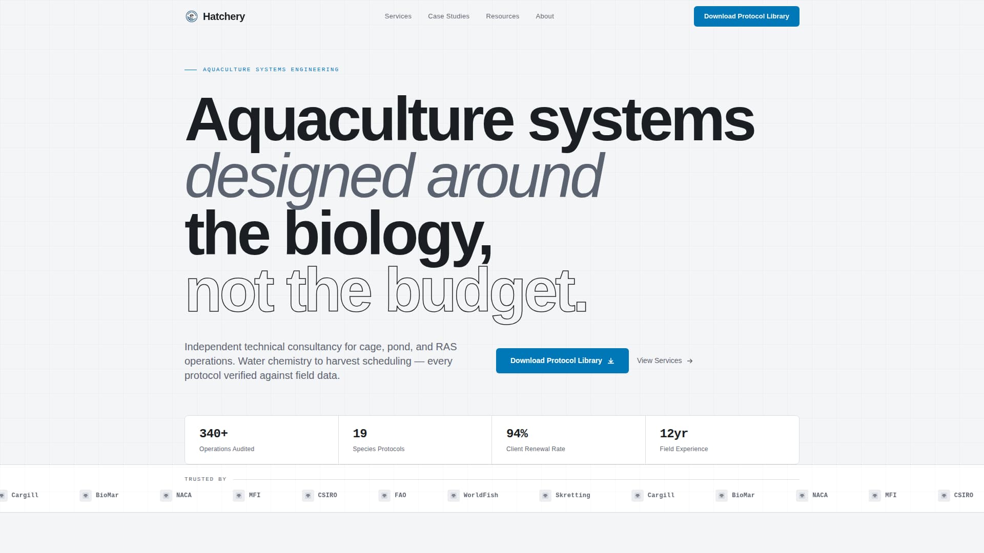 Hatchery - Precision Aquaculture Landing Page Template