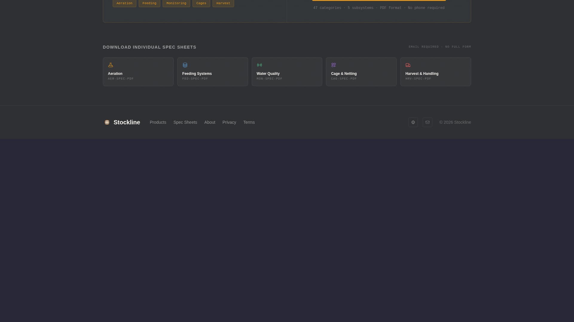 Stockline - Precision Aquaculture Landing Page Template