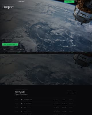 Prospect - Operational Asteroidmining Landing Page Template