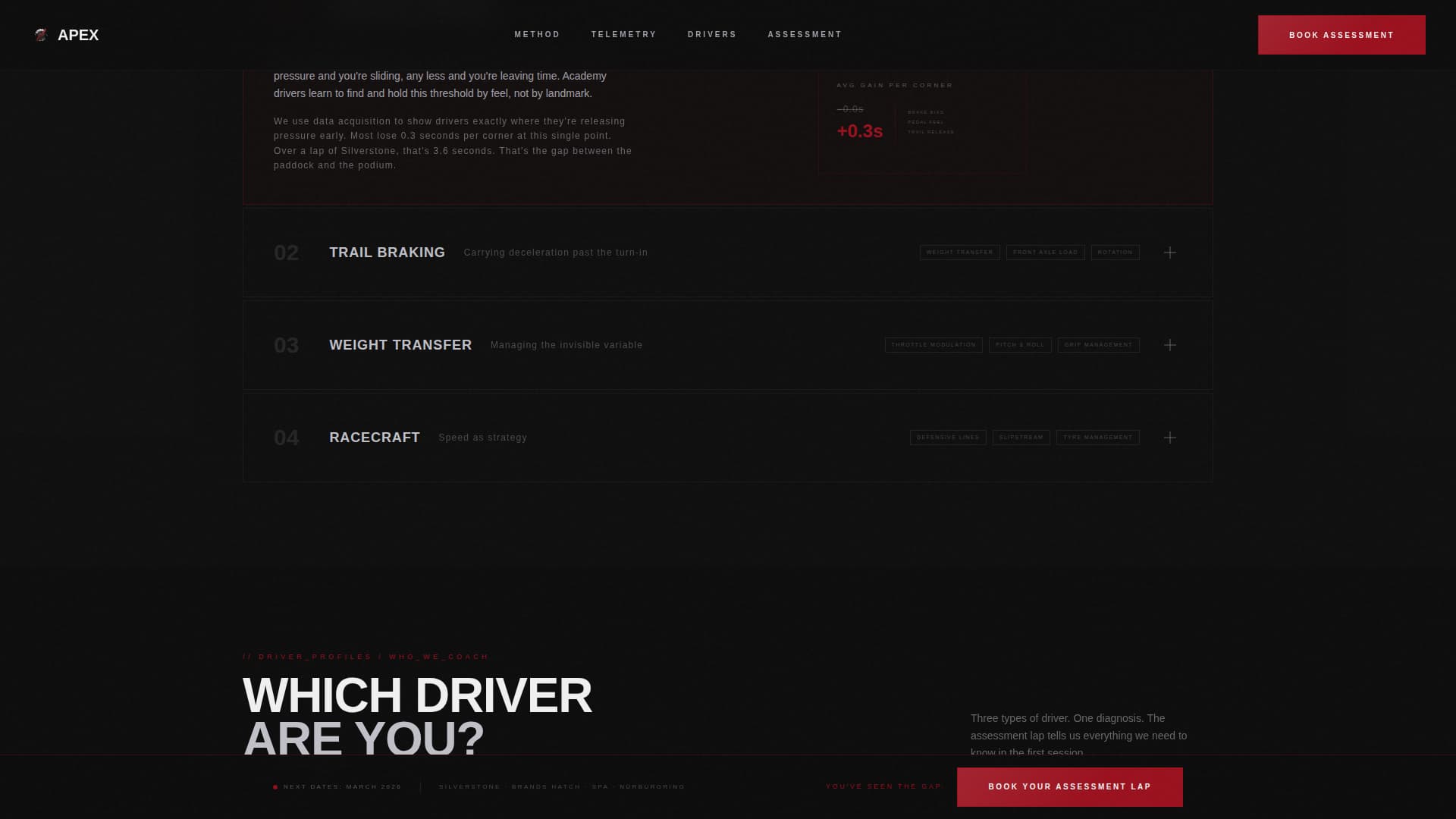 Apex - High-Performance Racing Landing Page Template