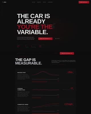 Apex - High-Performance Racing Landing Page Template