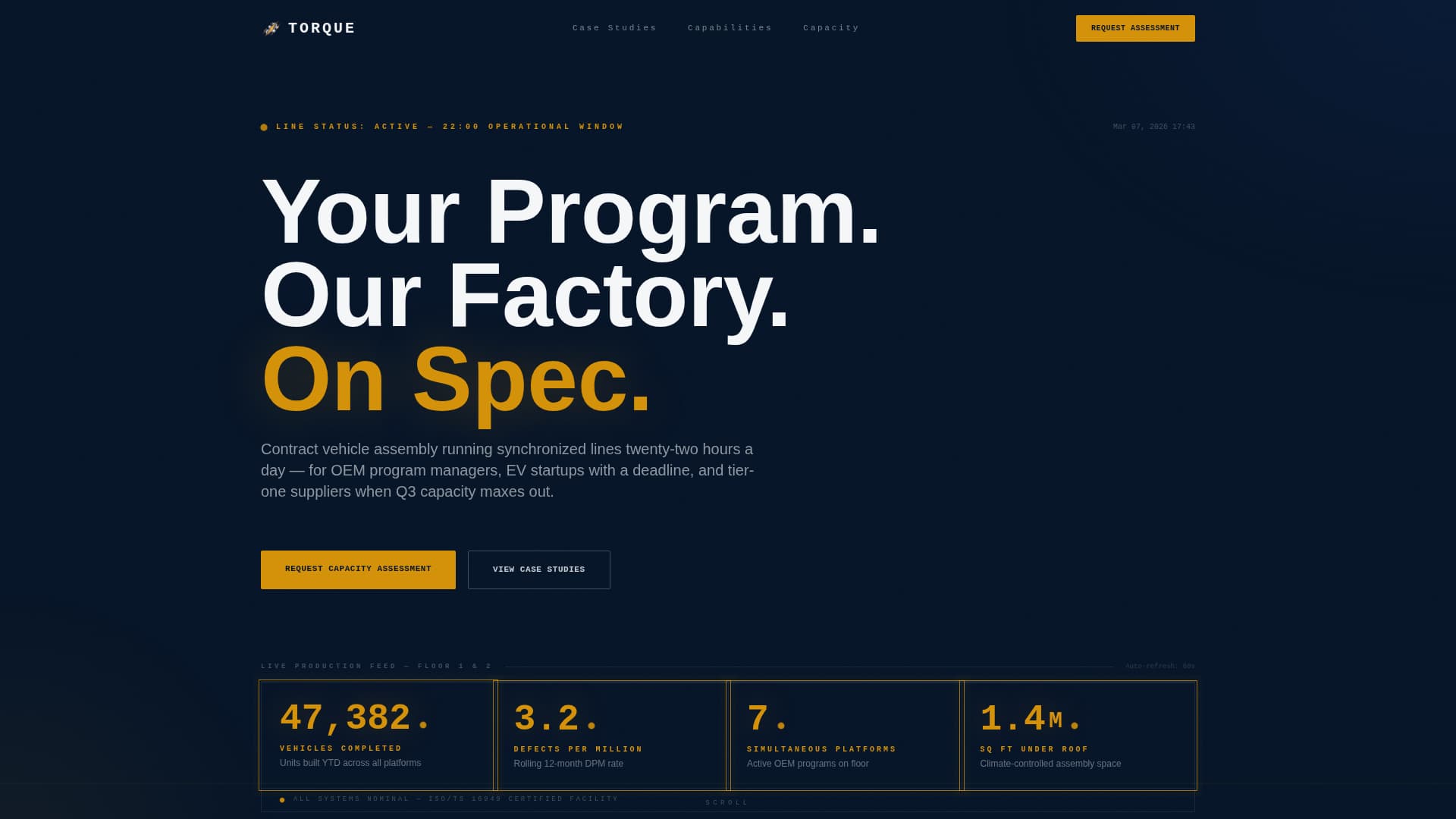 Torque - Precision Automotive Landing Page Template
