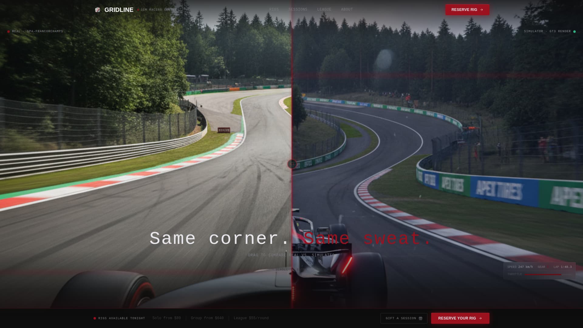 Gridline - High-Octane Simulator Landing Page Template