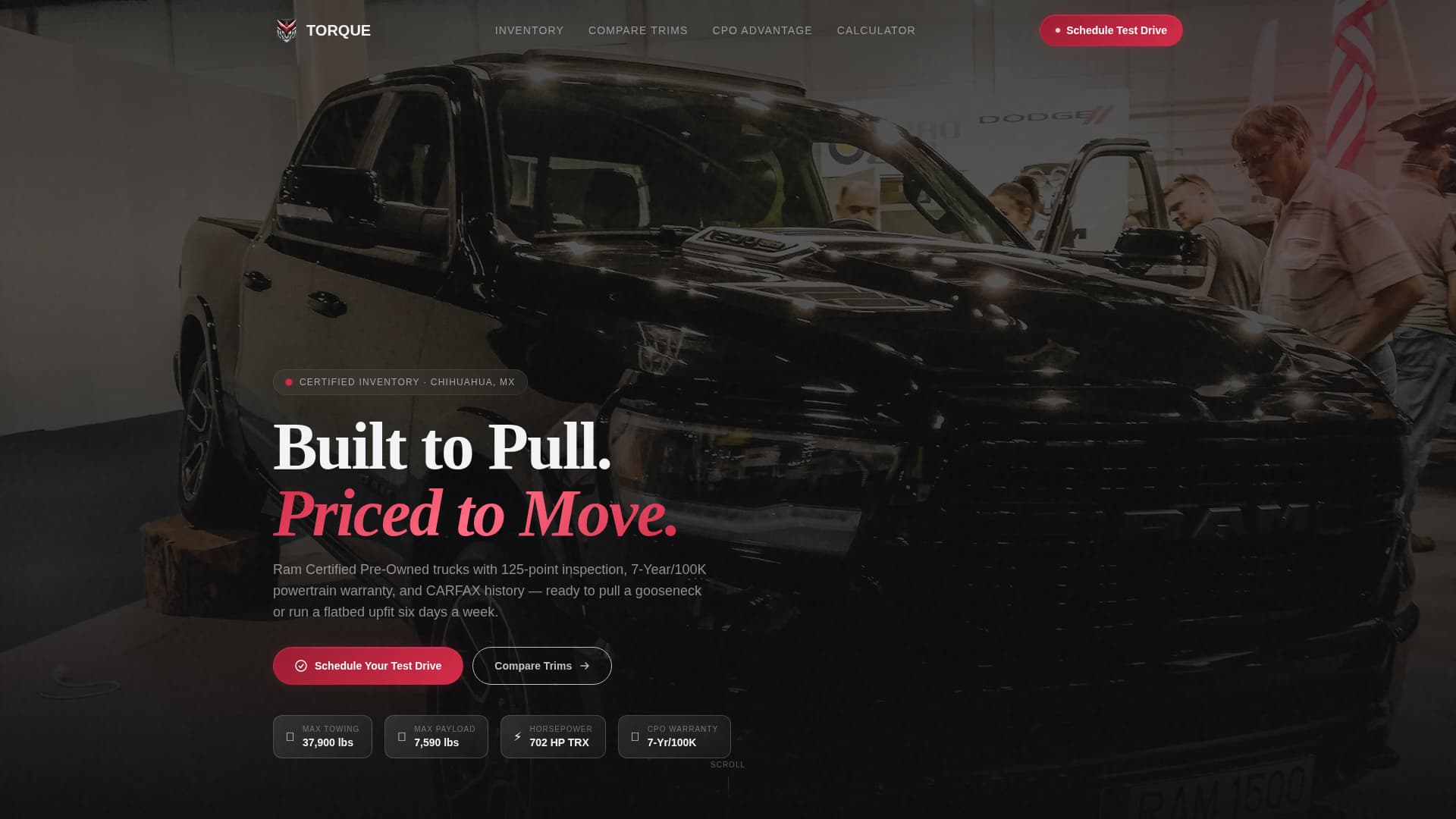 Torque - Powerful RAM Dealer Landing Page Template