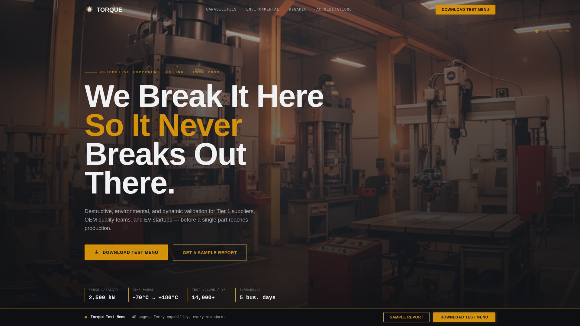 Torque - Industrial Automotive Landing Page Template