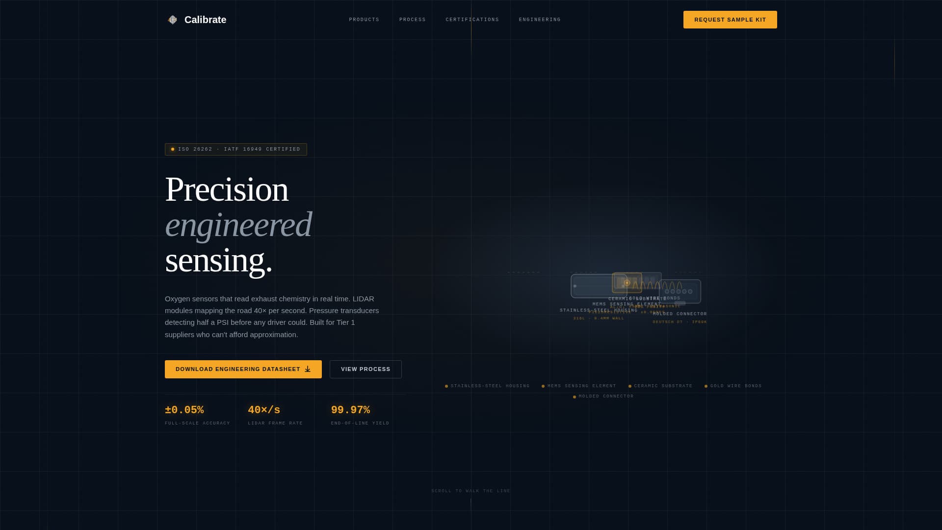 Calibrate - Precision Sensor Landing Page Template