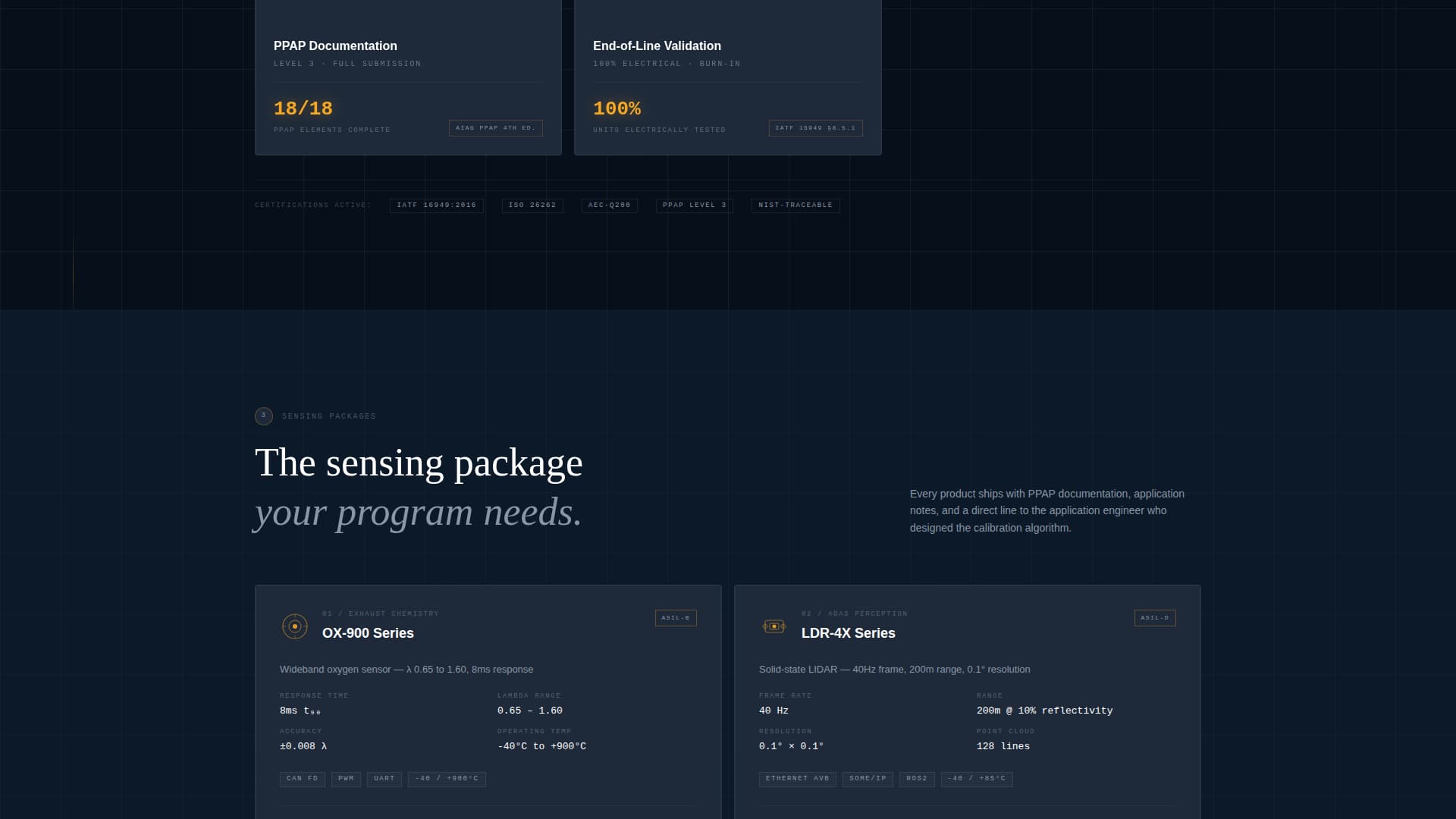 Calibrate - Precision Sensor Landing Page Template