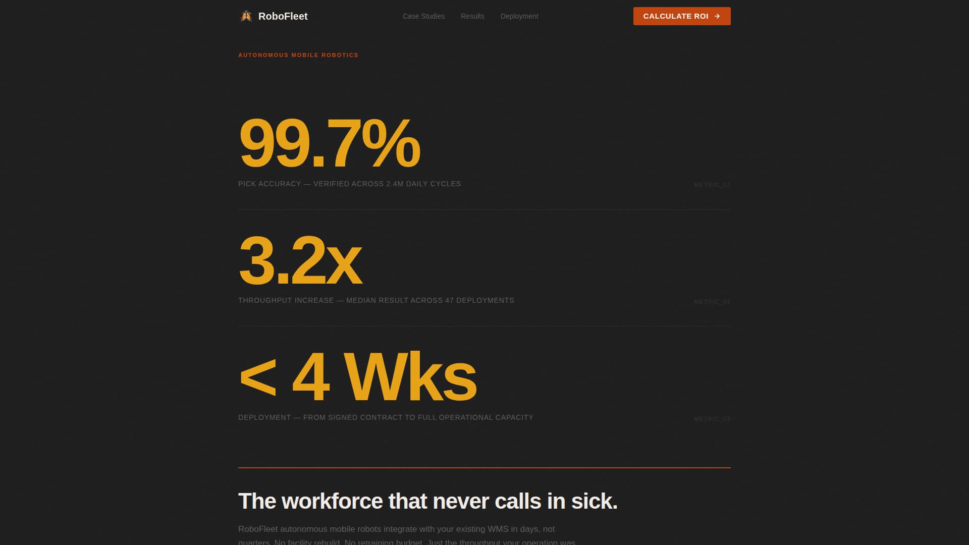 Robofleet - Precision Automation Landing Page Template