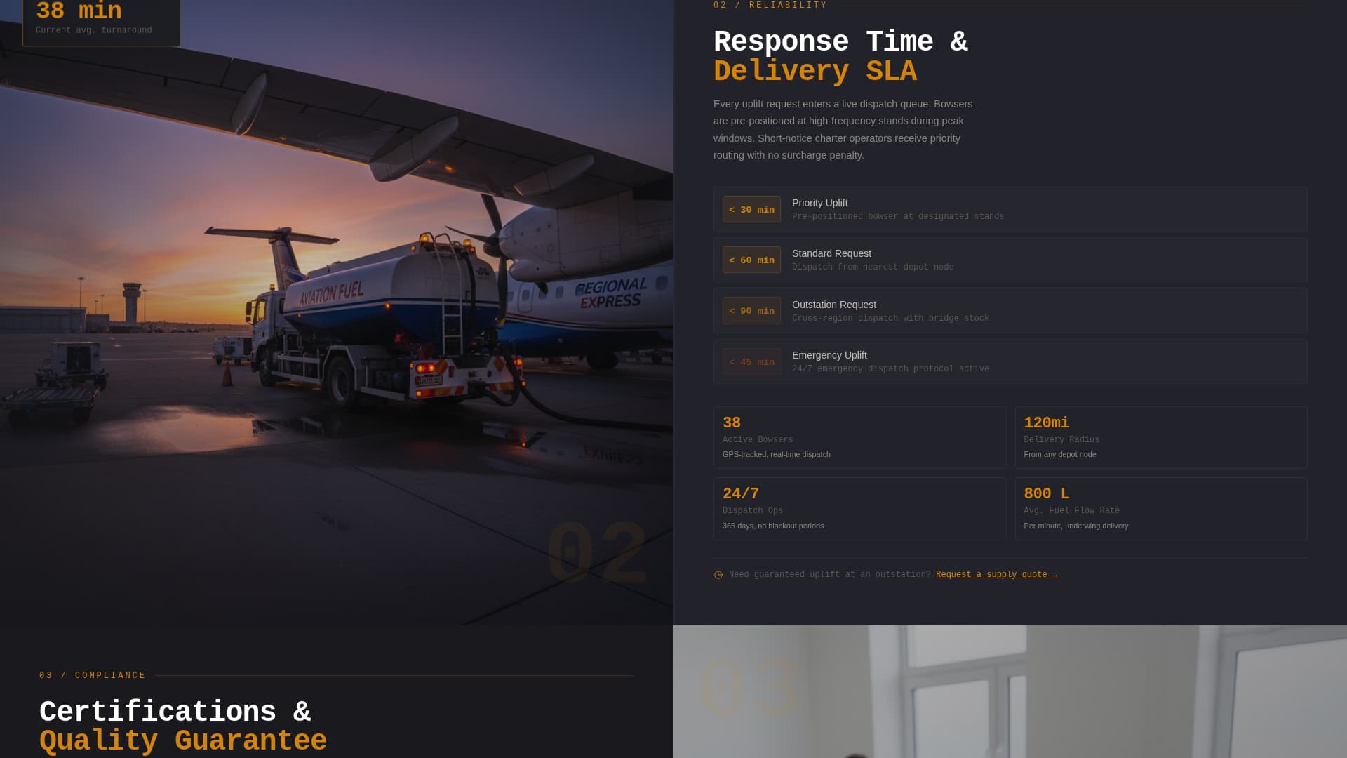 Tanker - Precision Aviationfuel Landing Page Template