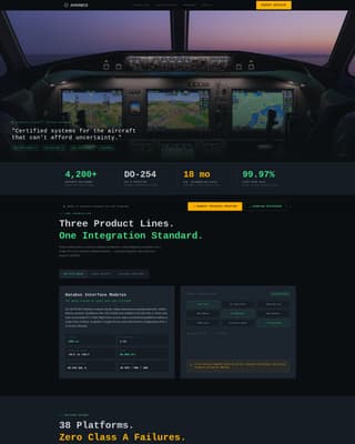 Avionics - Certified Defense Landing Page Template