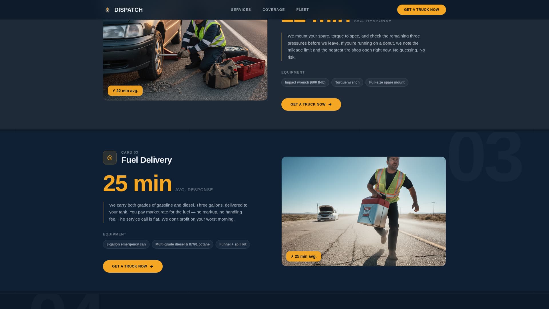 Dispatch - Reliable Roadside Landing Page Template