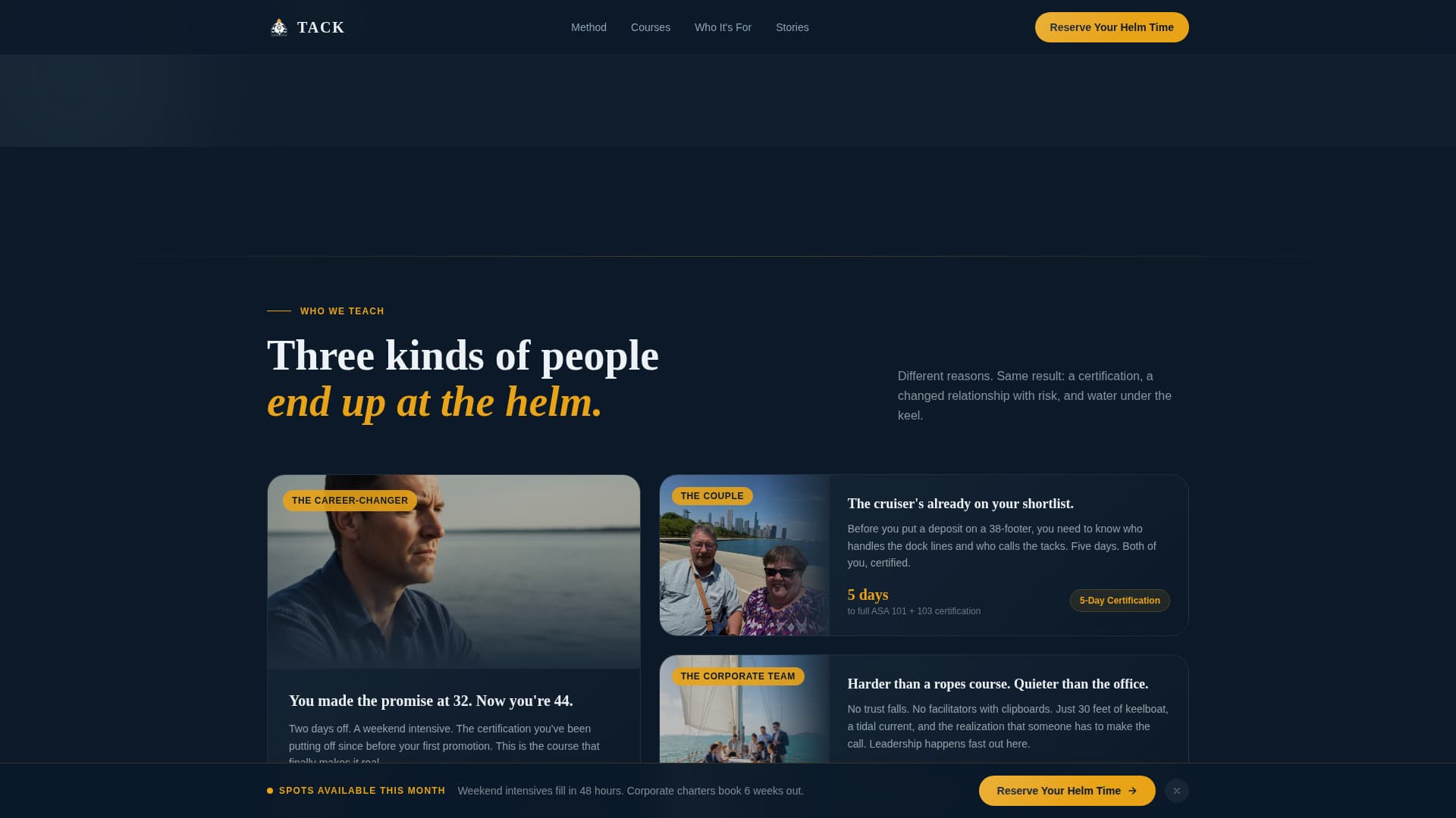 Tack - Dynamic Sailing School Landing Page Template