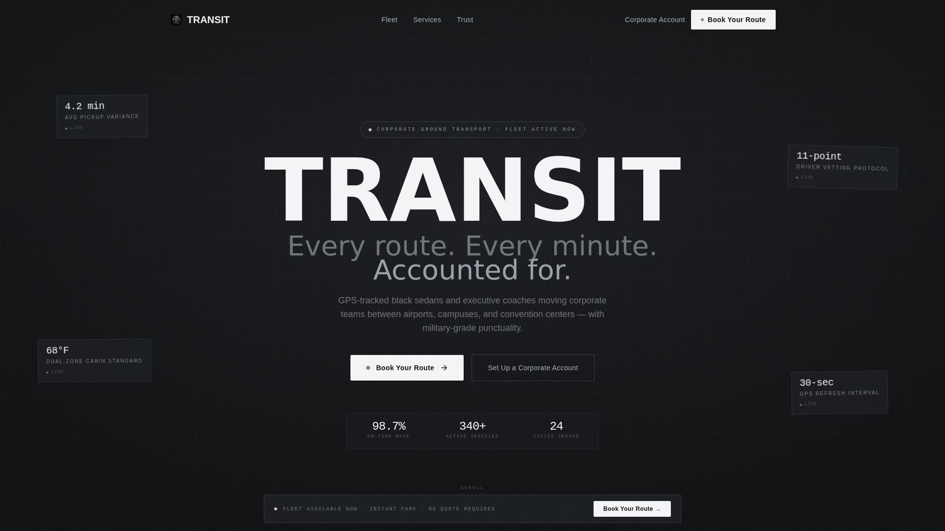 Public Transit & Infrastructure Booking Website Template