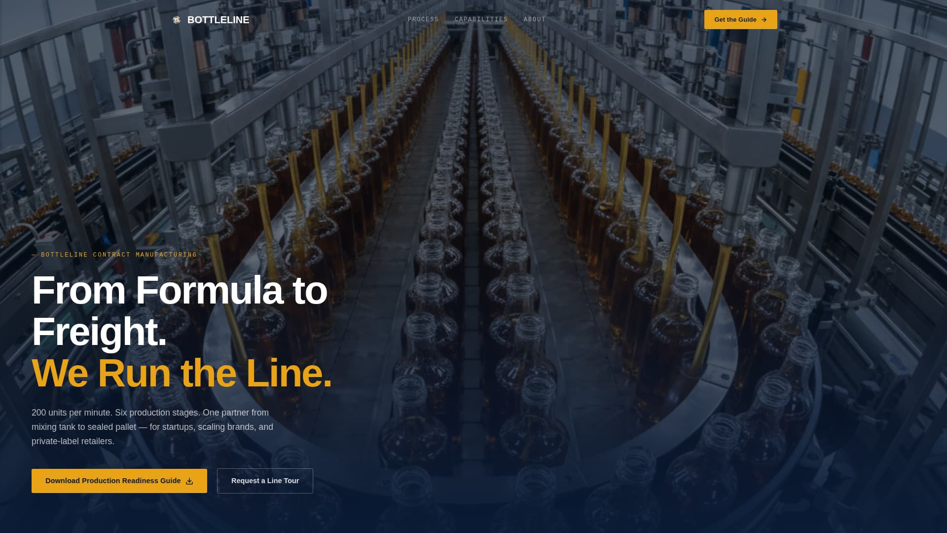 Bottleline - Industrial Beverage Landing Page Template