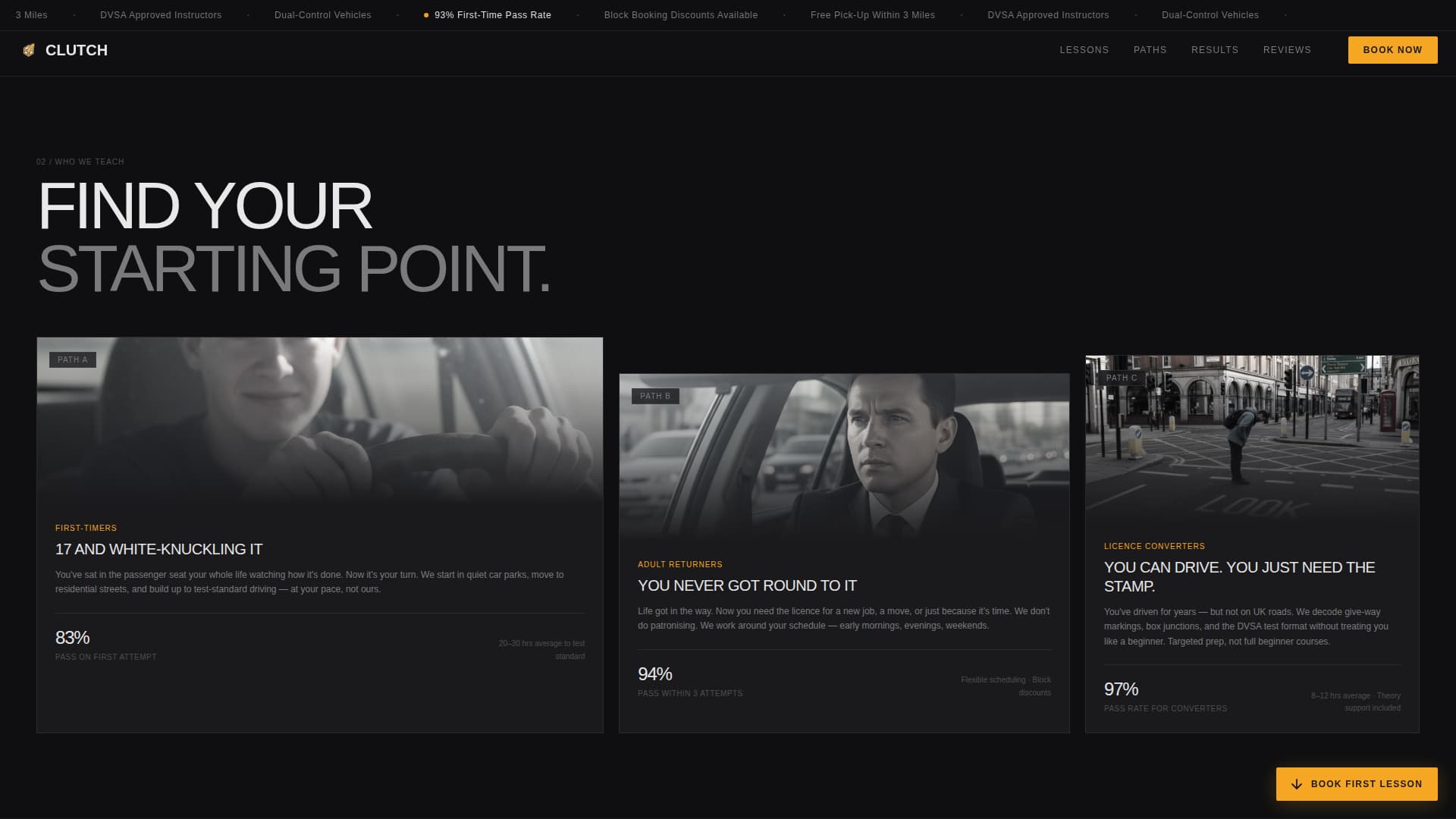 Clutch - Industrial Driving School Landing Page Template