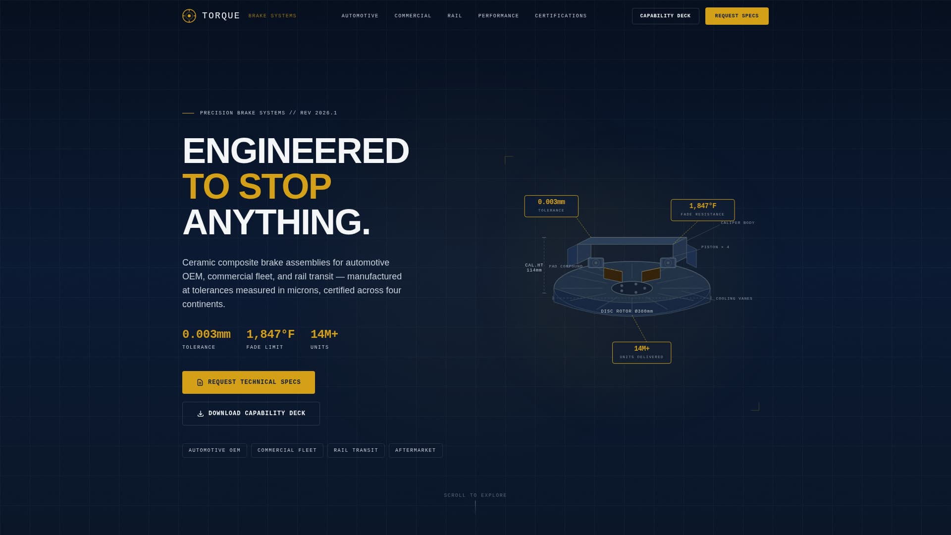 Torque - Precision Brake Landing Page Template