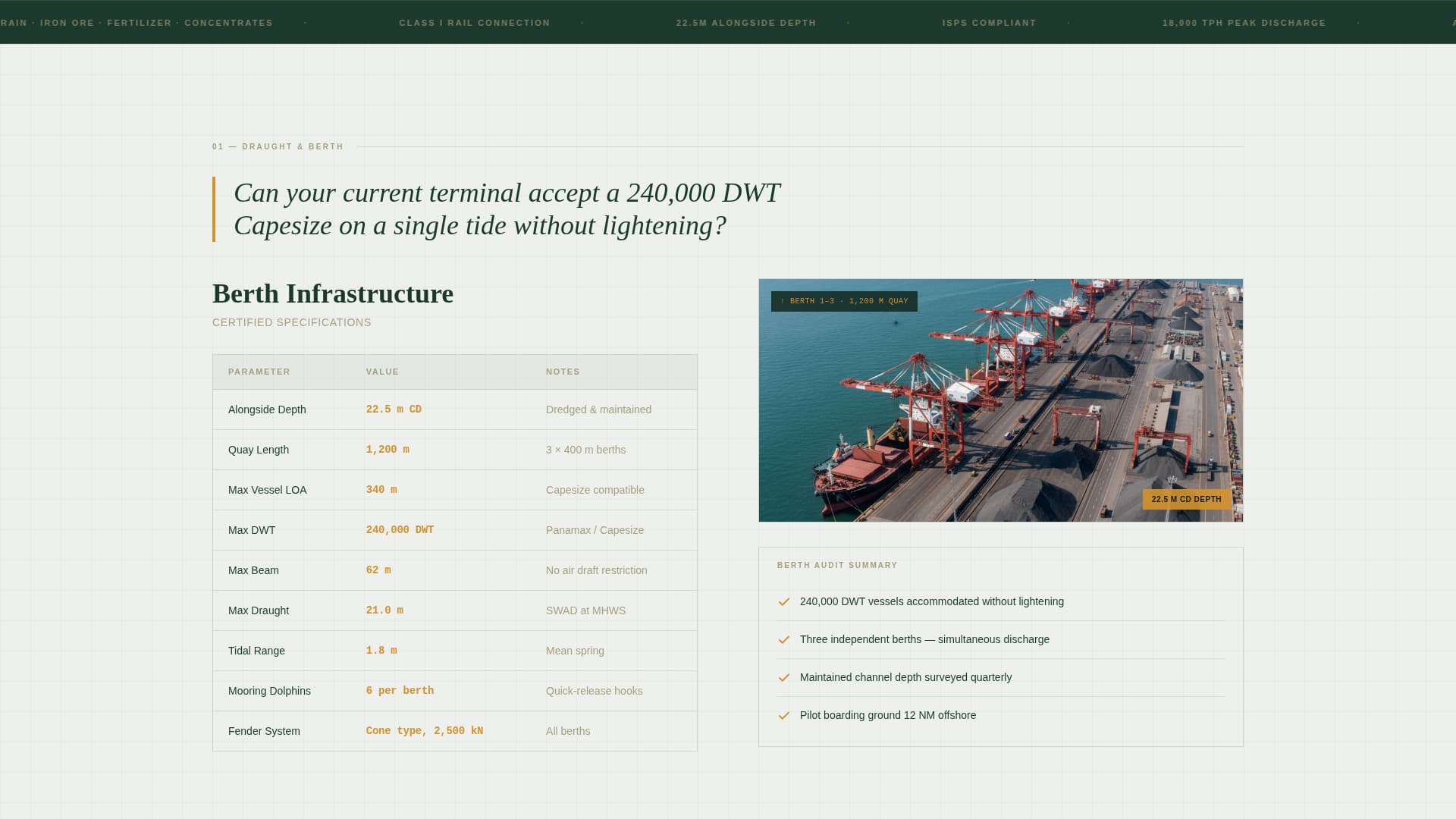 Berth - Highperformance Bulkcargo Landing Page Template