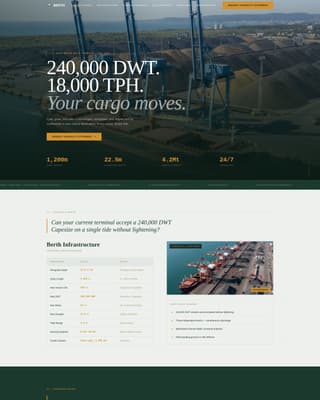 Berth - Highperformance Bulkcargo Landing Page Template